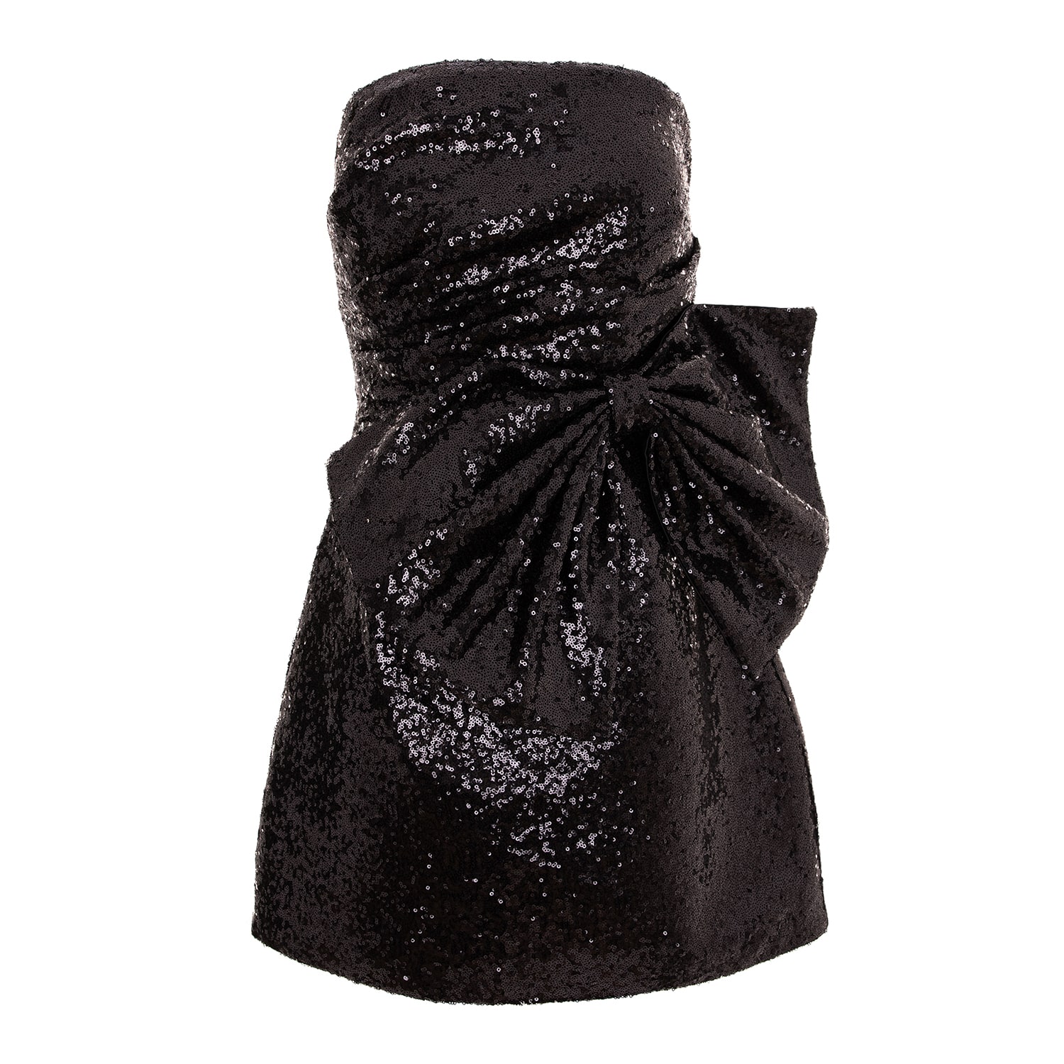 Women’s Black Sequined Mini Dress With Oversized Bow Applique Extra Small Acob Ã€ Porter