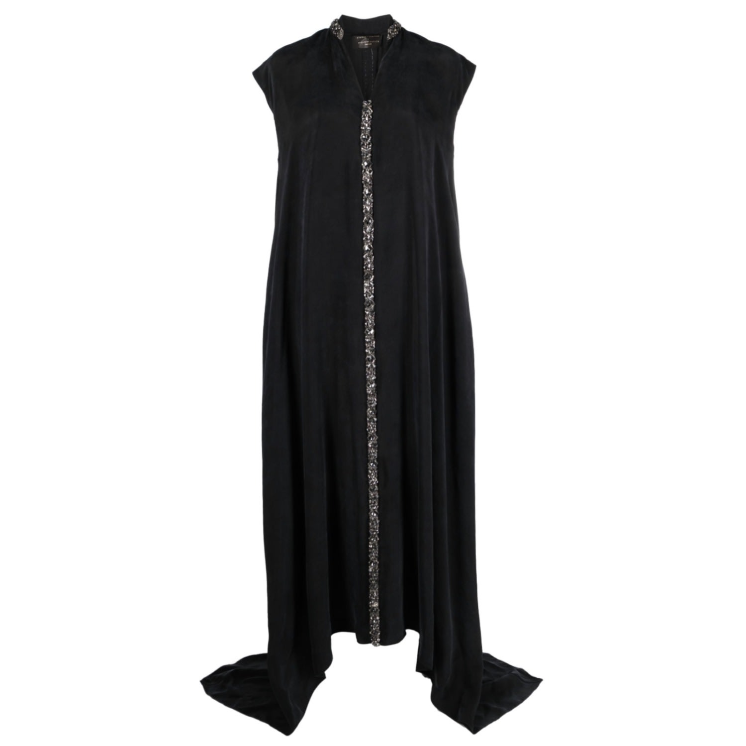 Women’s Black Crystal Maxi Cupro Dress One Size Tessitura