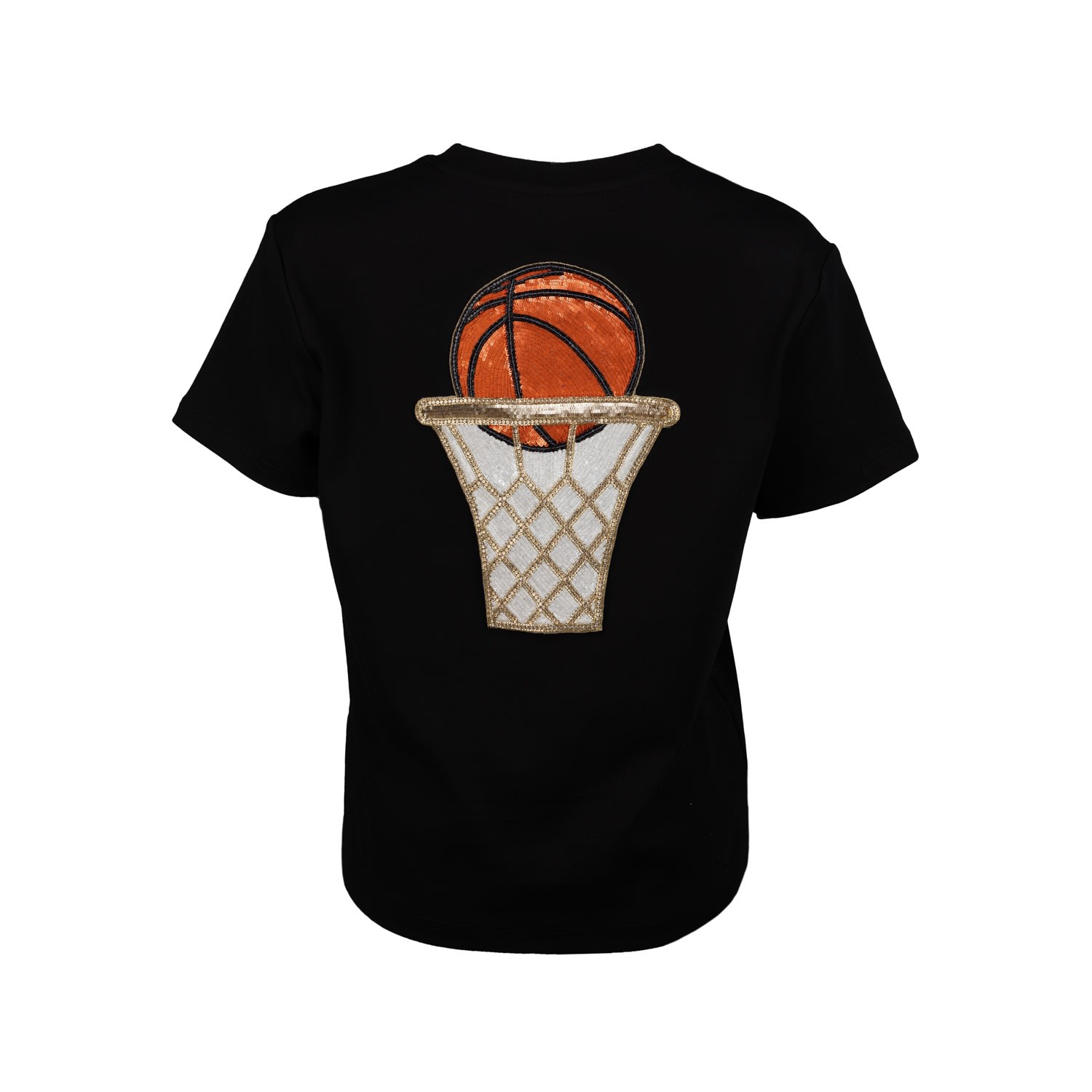 Women’s Embellished Basketball T-Shirt - Black L/Xl Laines London