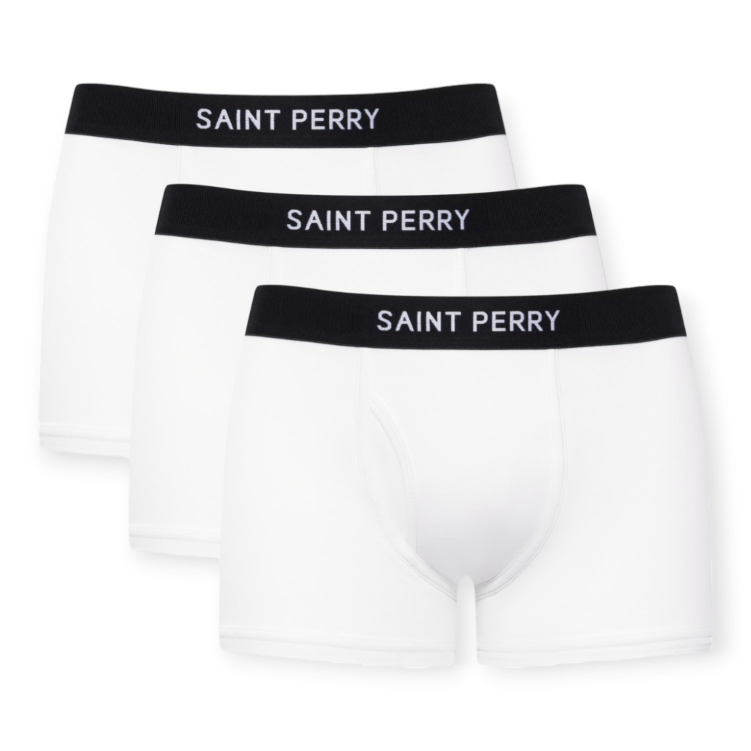 Men’s Cotton Boxer Brief Three Pack- White Extra Large Saint Perry