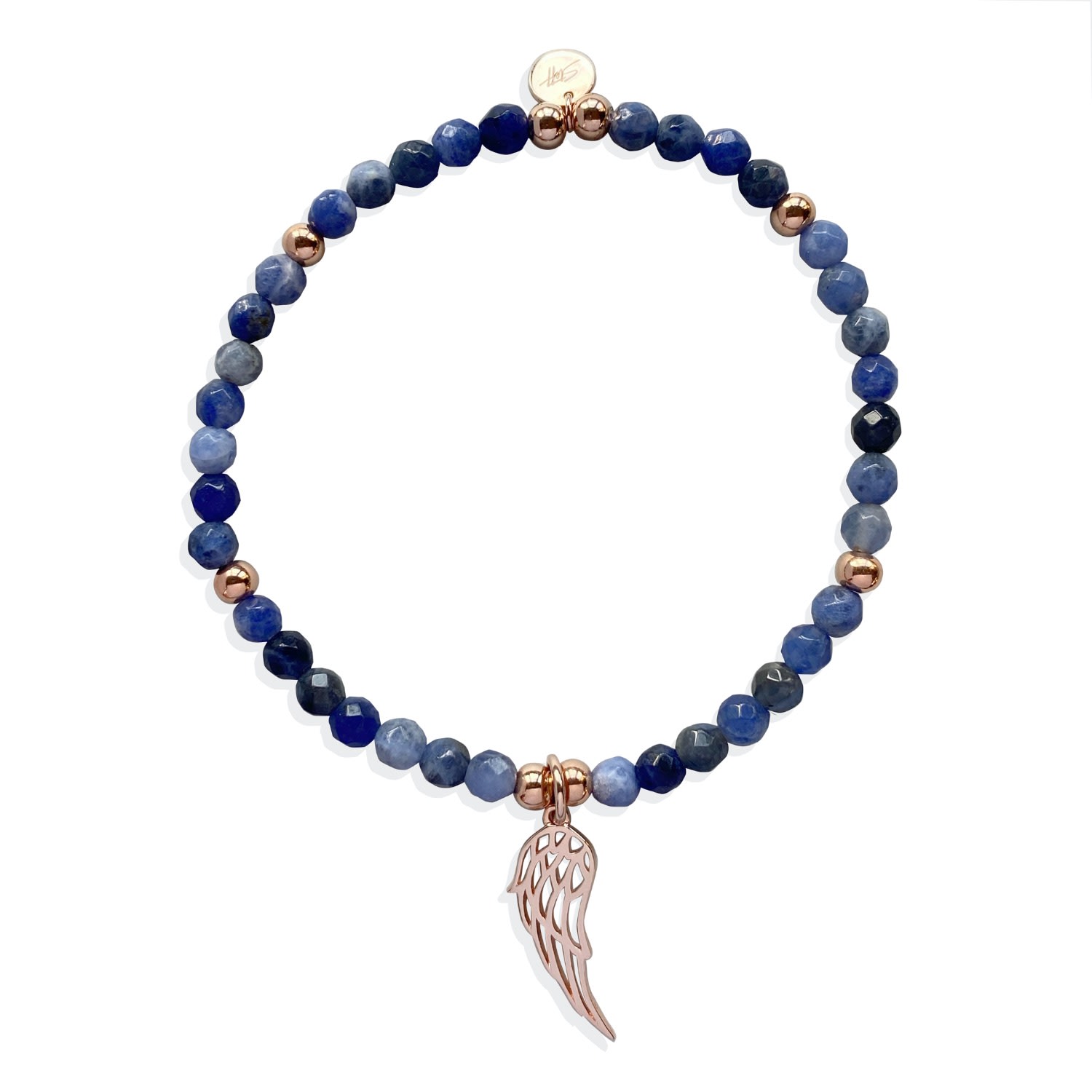 Women’s Blue / Rose Gold Rose Gold Vermeil & Sodalite Gemstone Bead Bracelet Steff Jewellery