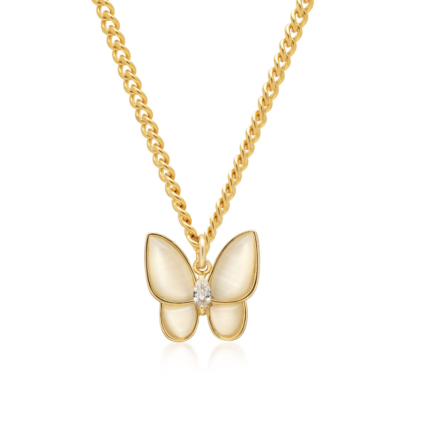 Gold Mens Necklace With Statement Butterfly Pendant Nialaya