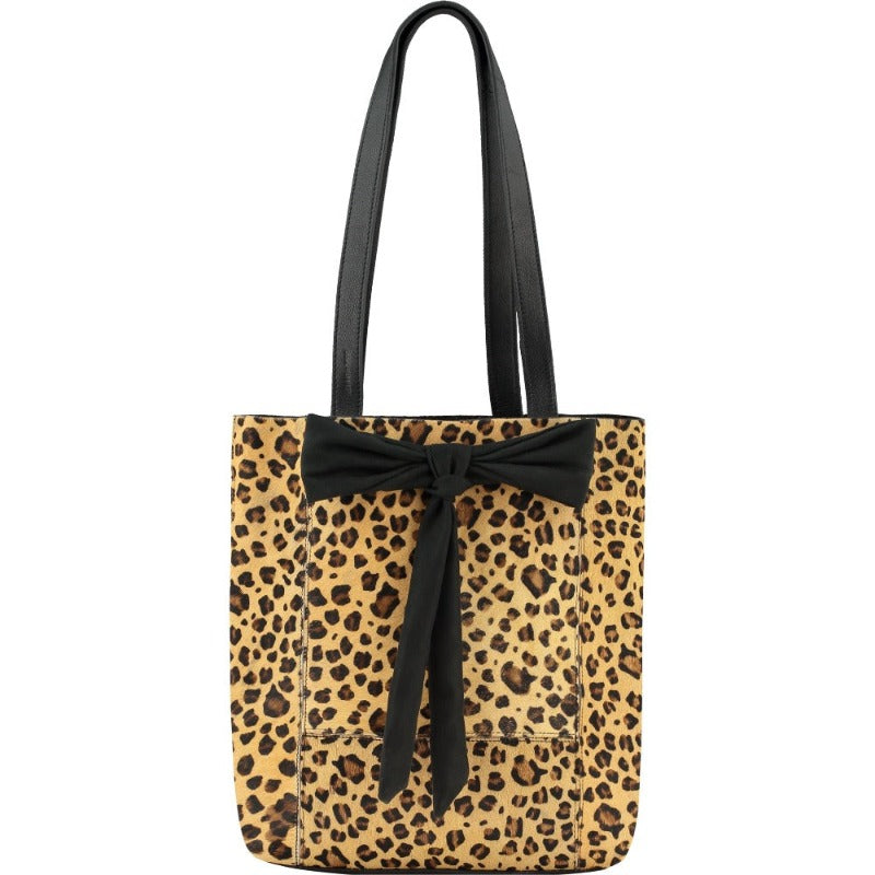 Women’s Black / Brown Animal Print Bow Small Leather Tote Bag Byyil One Size Brix+Bailey