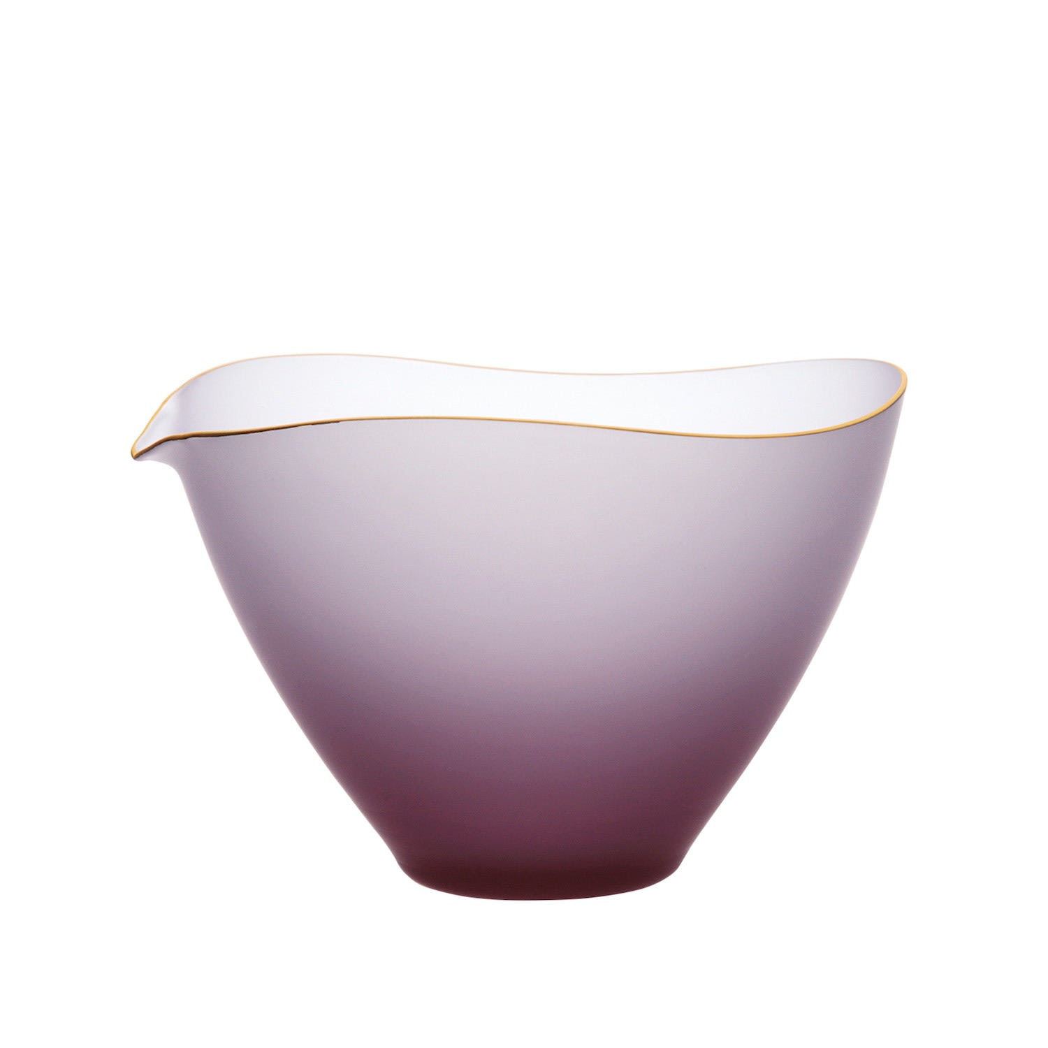 Pink / Purple Saki Handcrafted Glass Sake Carafe/Bowl With Gold Rim - Pink & Purple 4.4" Sghr Sugahara