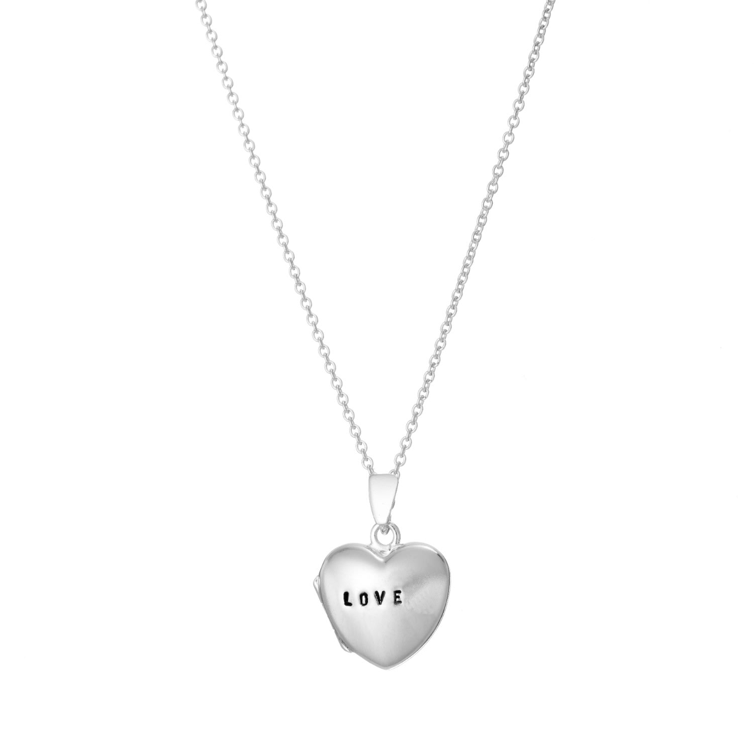 Women’s Sterling Silver Love Mini Heart Locket Necklace Posh Totty Designs