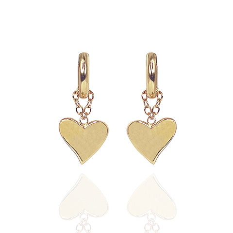Women’s Gold Jille Bean Heart Pendant Charm Earrings Syd and Pia Nyc