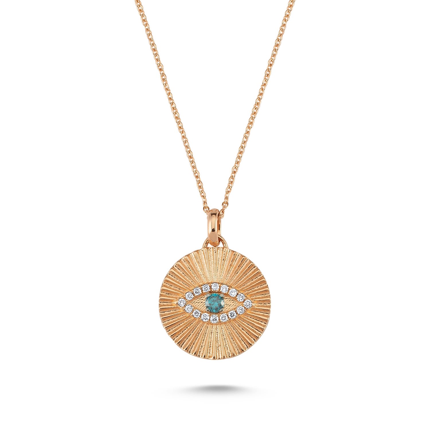 Women’s Eyeful Blue Diamond Rose Gold Necklace - Valentine’s Day Edition Luxo Diamond