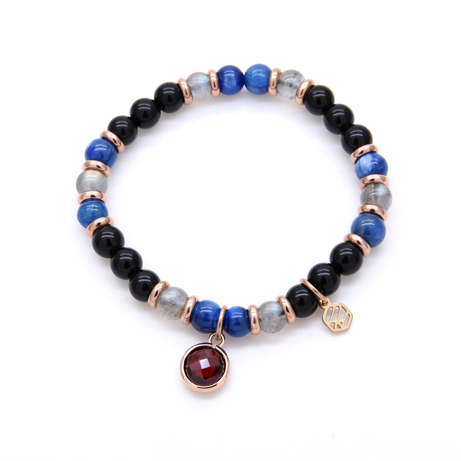 Women’s Kyanite Moonstone Black Obsidian Beaded Bracelet With Garnet Jadeite Atelier