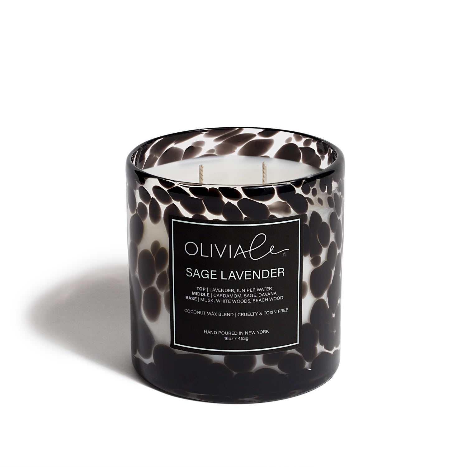 Black Sage Lavender Leopard Candle Olivia Le