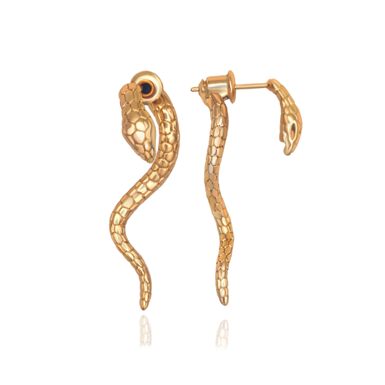 Women’s Serpent Gold Filled Stud Earrings Midori Jewelry Co.