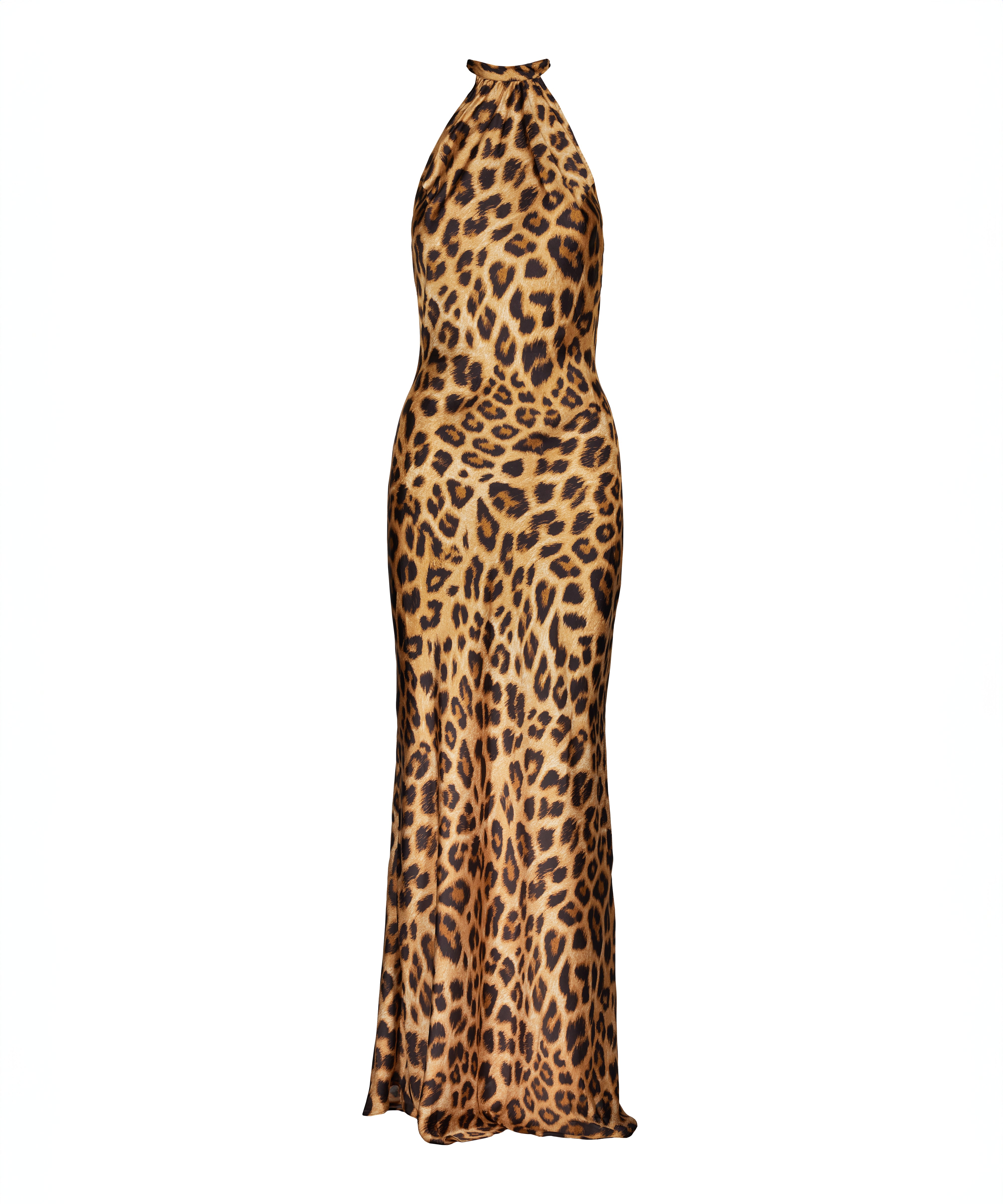 Women’s Brown Animal Print Long Dress Small Tessitura