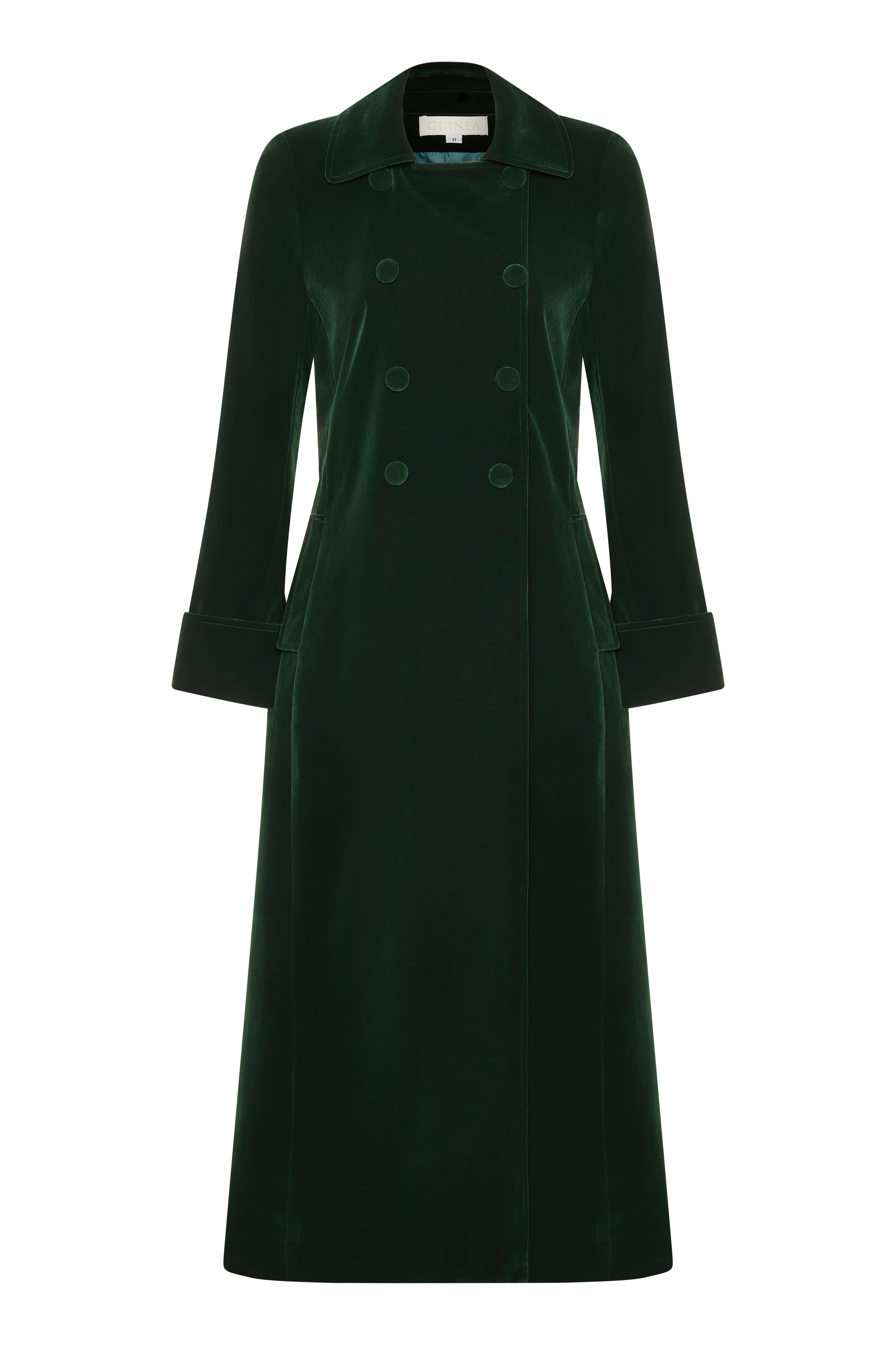 Women’s Long Green Velvet Coat - Boho Glamour Extra Small Guinea