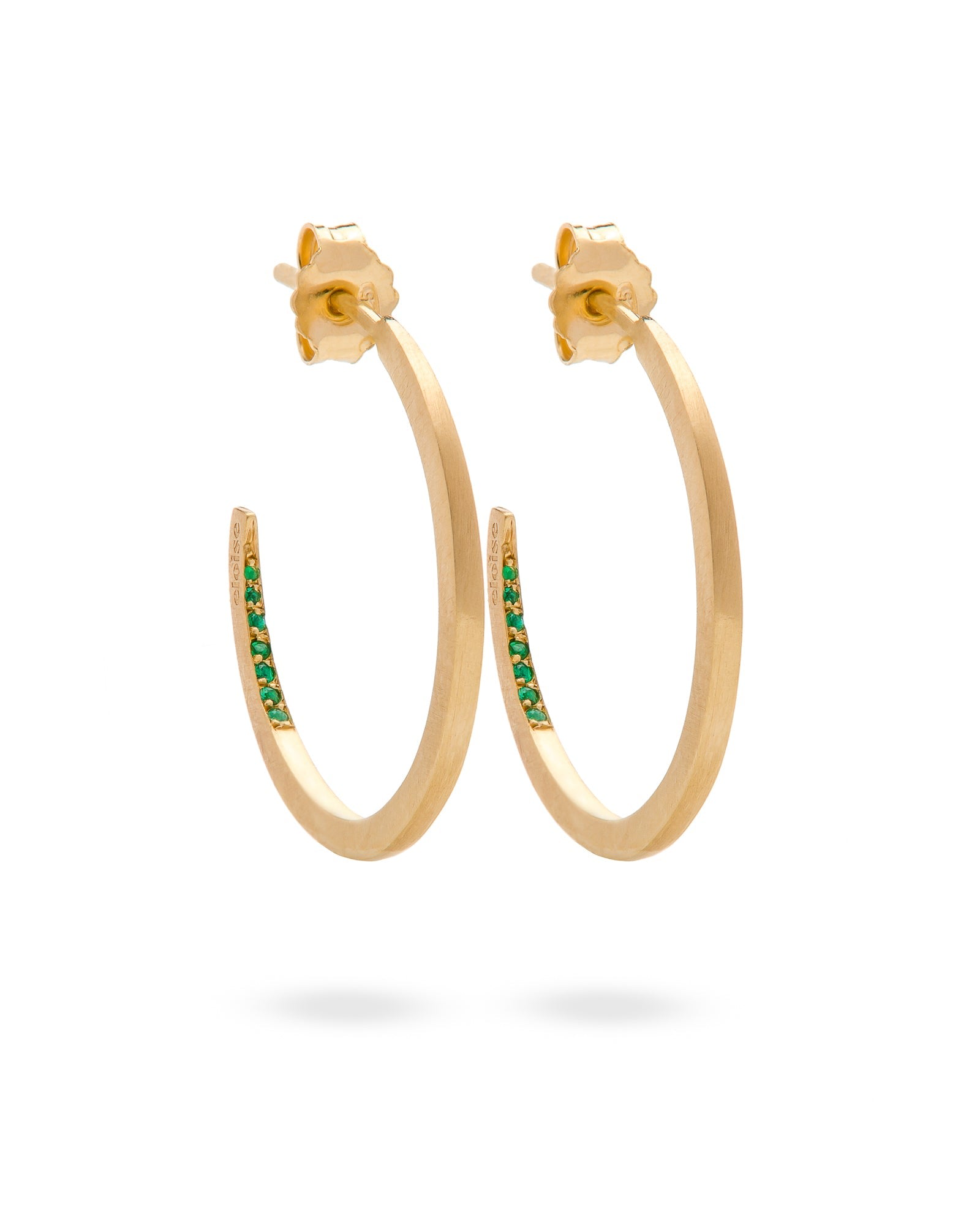 Women’s Green Crescent Moon Hoops Emerald Eloise Jewelry