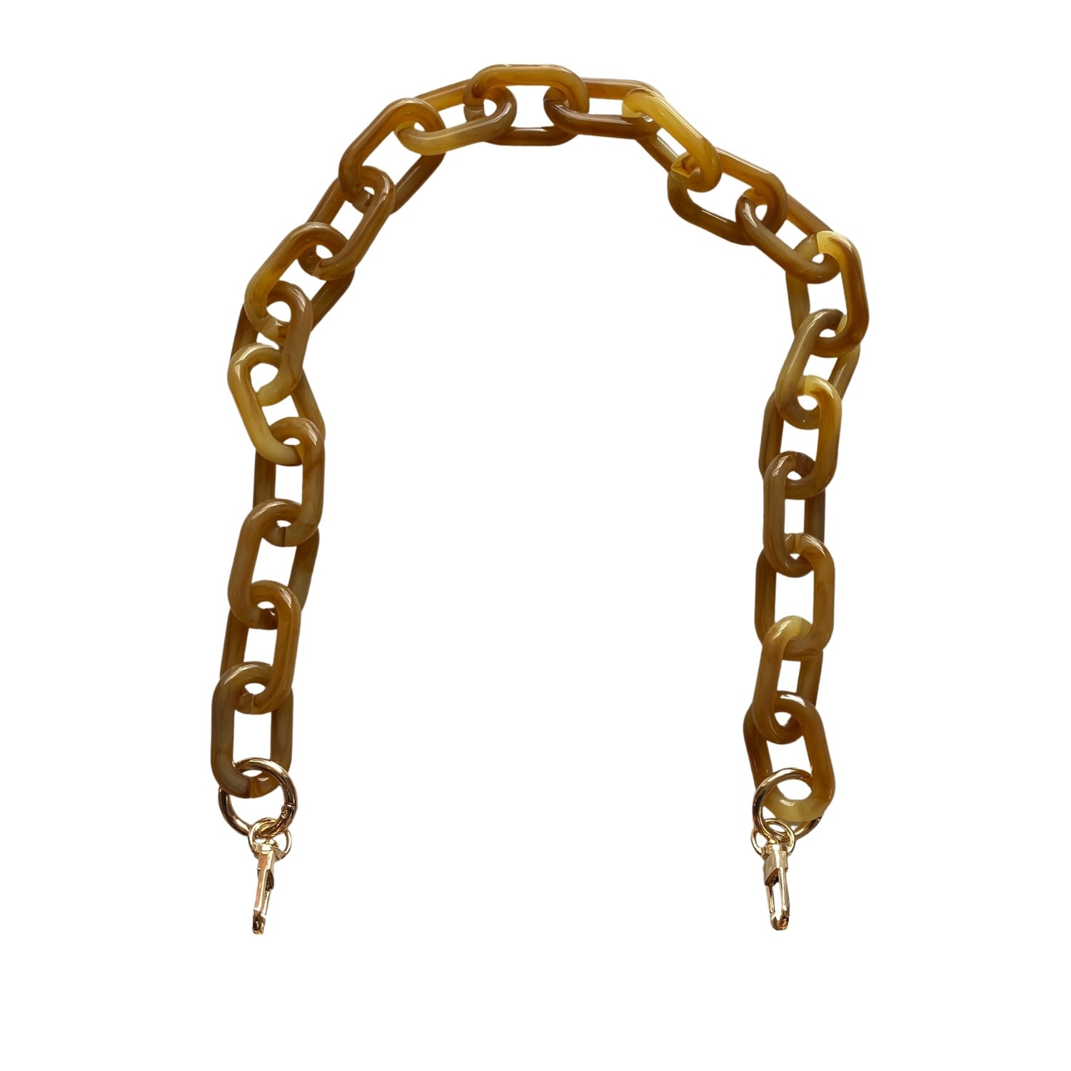 Women’s Chain Link Short Acrylic Purse Strap In Caramel One Size Closet Rehab