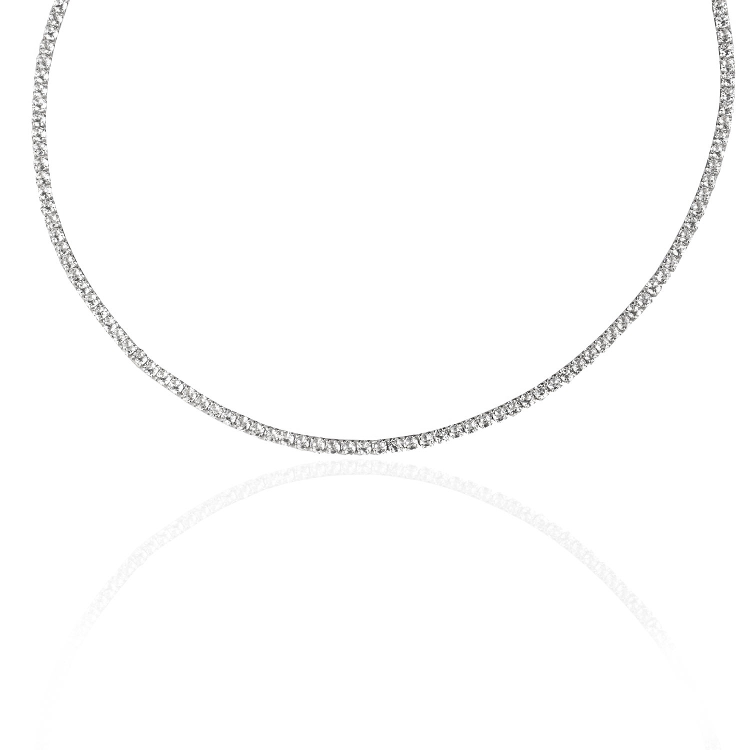 Women’s Silver Thin Tennis Choker Necklace Ep Designs