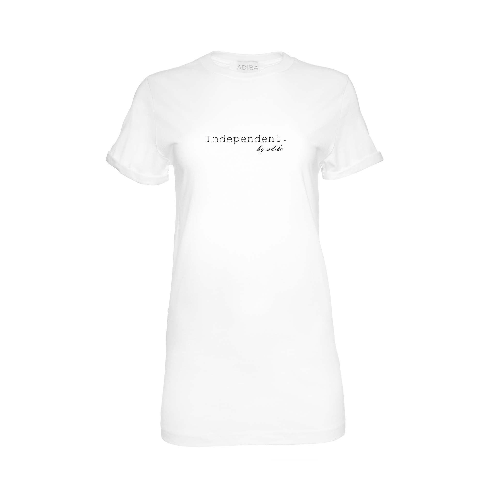 Women’s Independent White Long Tee Medium Adiba