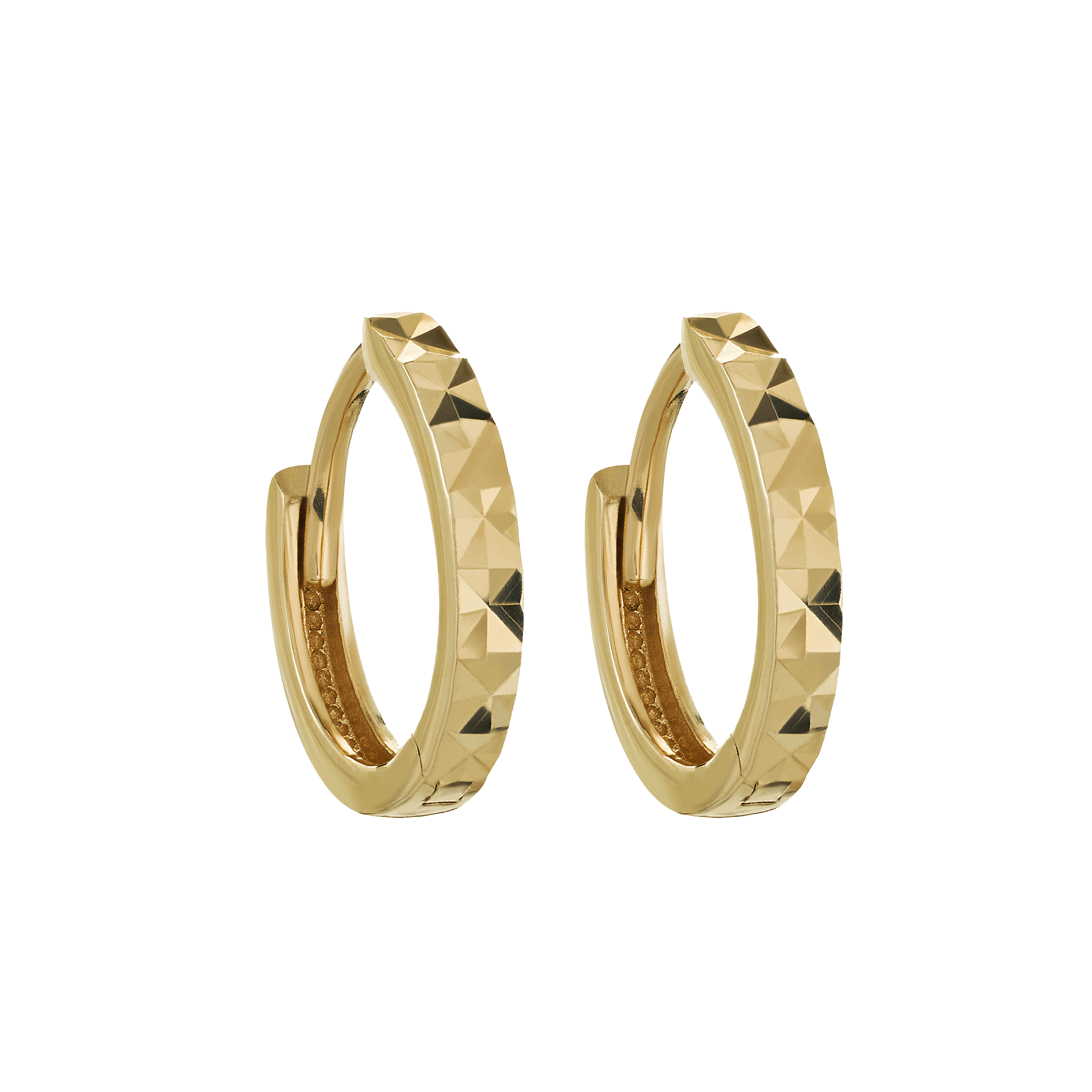 Women’s Solid Gold Diamond Cut Mini Hoops La Kaiser