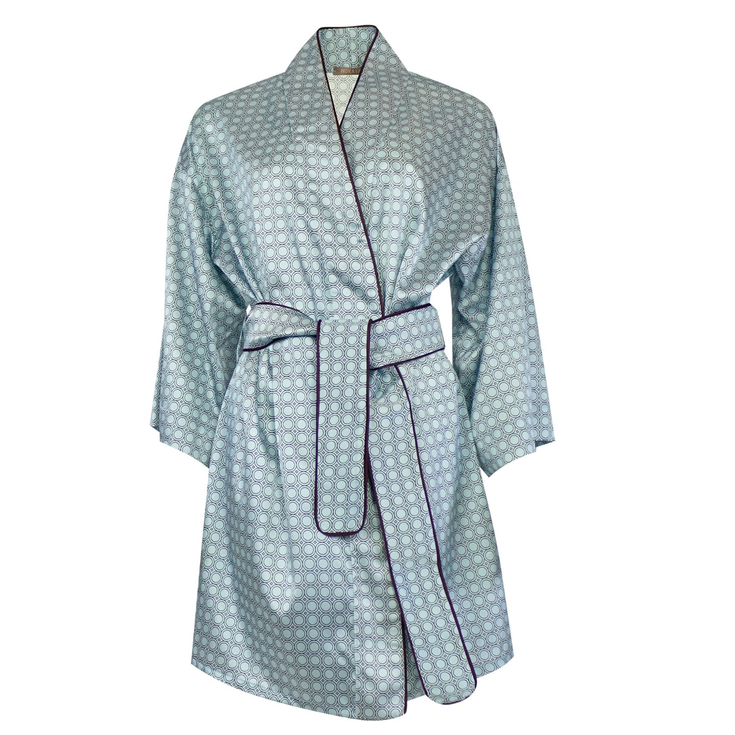 The Lady Silk Kimono Robe Blue M/L Nokaya