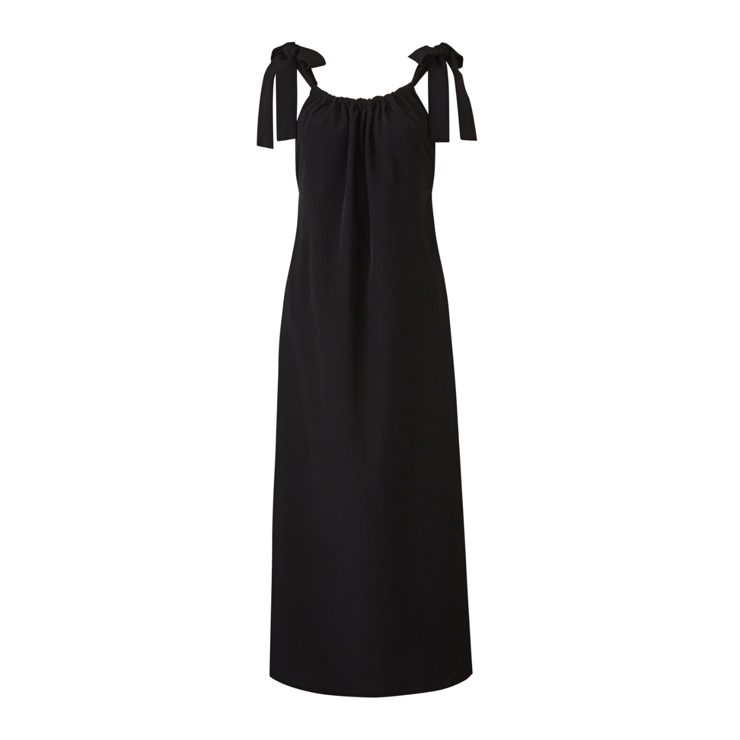 Women’s Black Rosa Tie Strap Maxi Dress One Size Cocoove