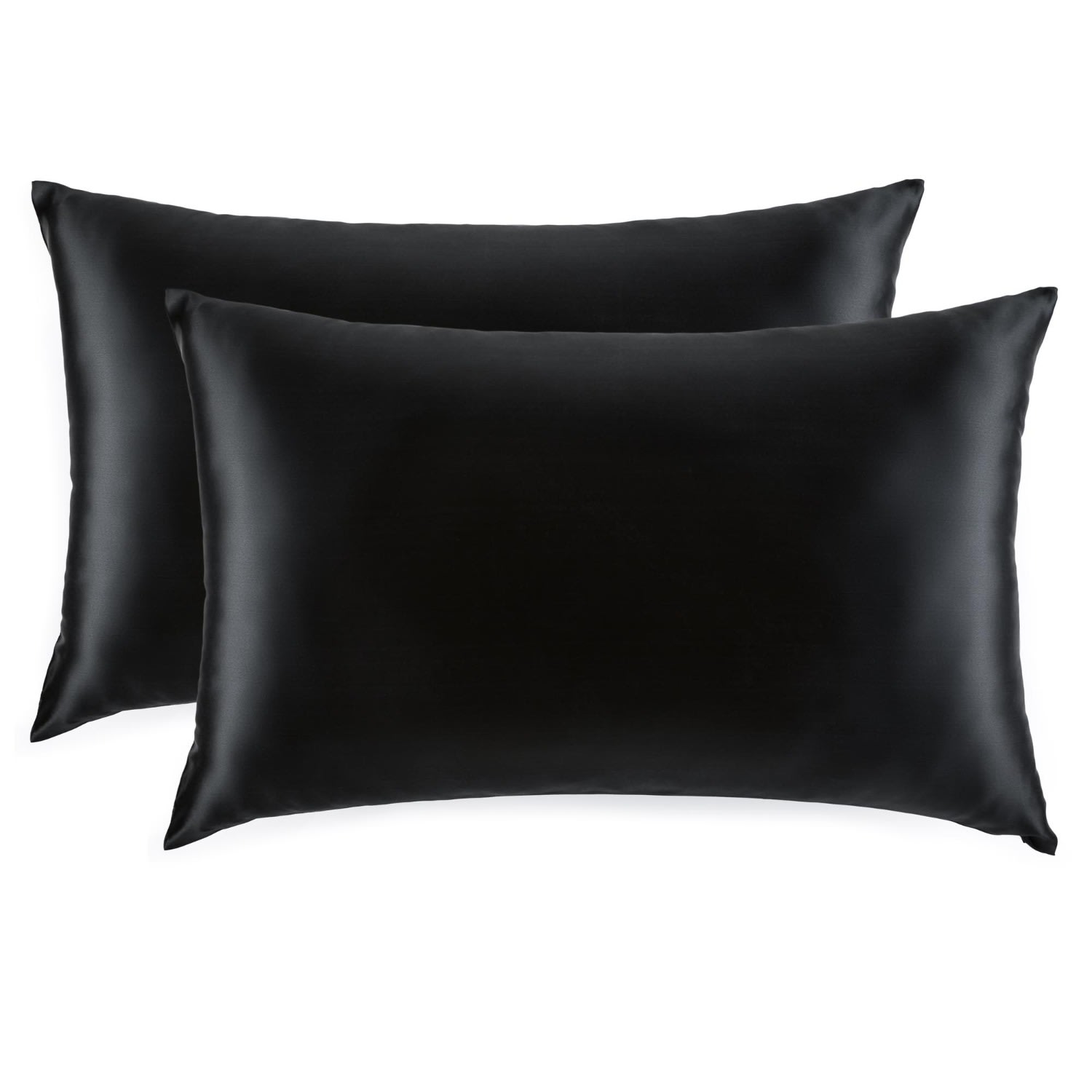 Black Mulberry Silk Pillowcase Set Of 2- Standard Queen Silk Works London