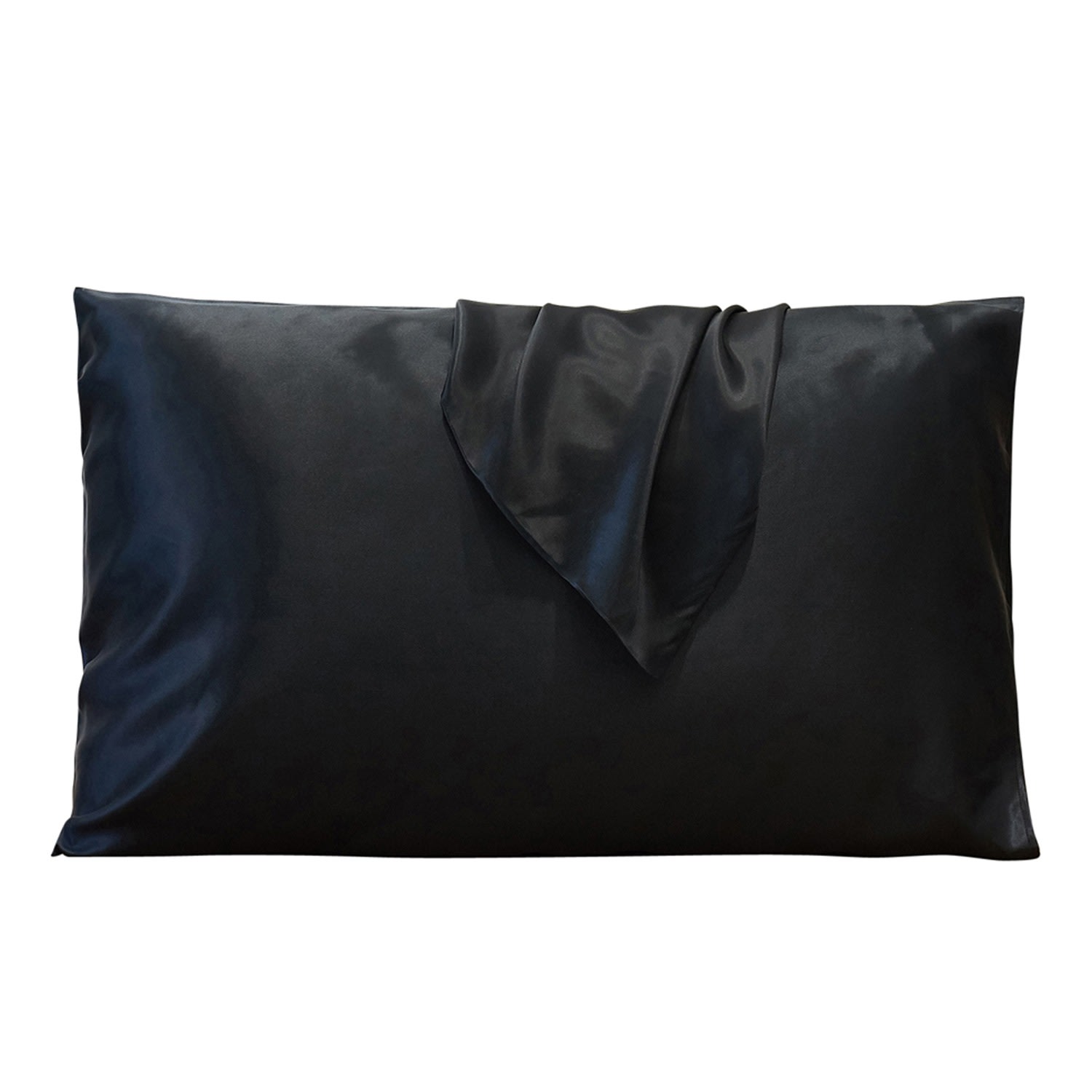 Pure Mulberry Silk Pillowcase - Standard Size - Black Uk Double Soft Strokes Silk