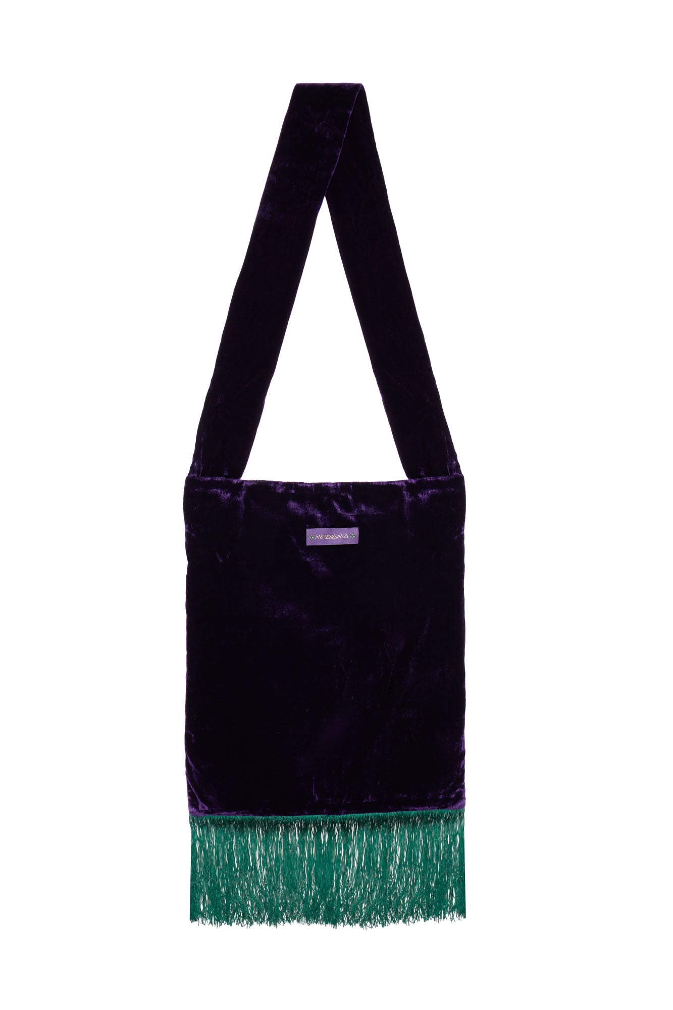 Women’s Green / Pink / Purple The Gypset Silk Velvet Bag With Fringes/Tassels One Size Mirayama