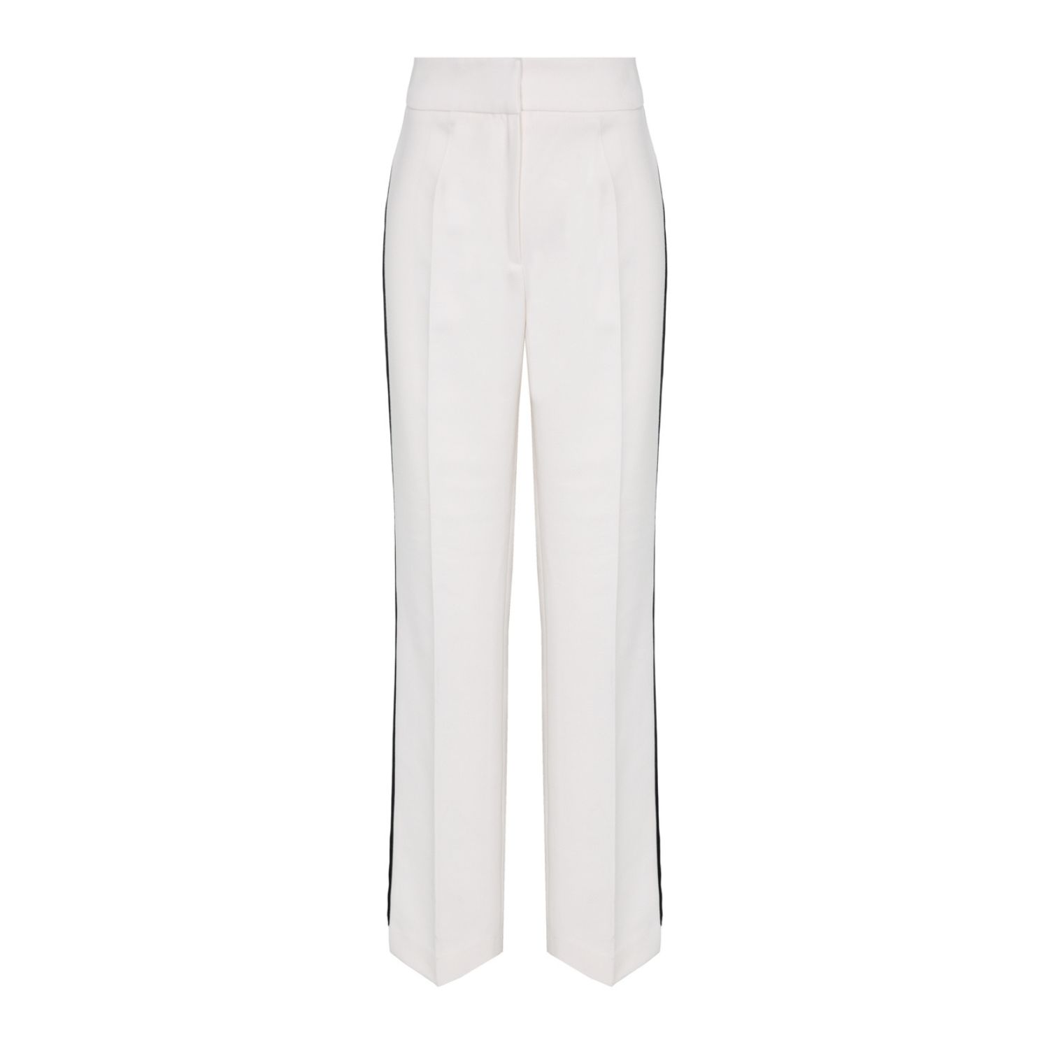 Women’s White Premium Crepe Stripped Trousers Rue Rosiers Small The Extreme Collection