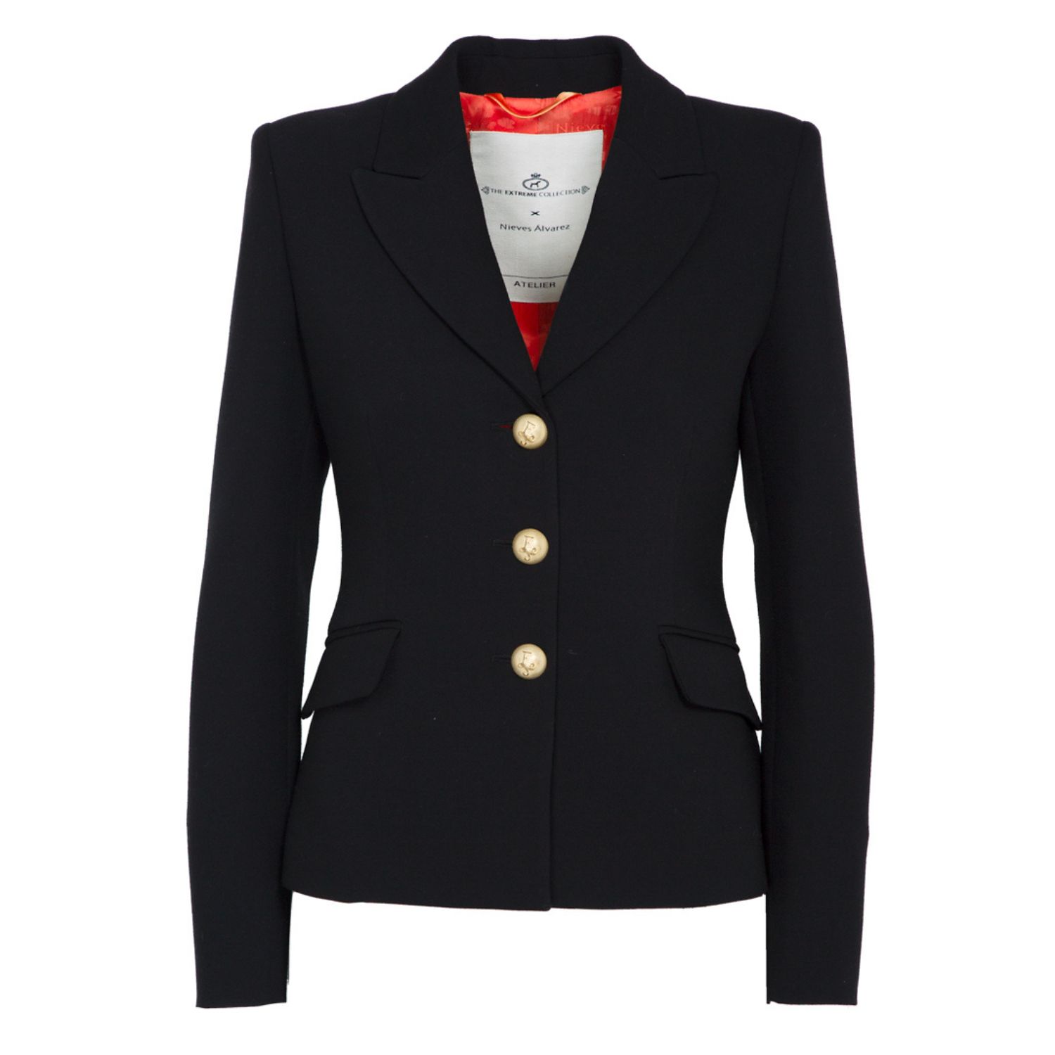 Women’s Black Premium Crepe Blazer With Three Buttons Rennes Xxs The Extreme Collection