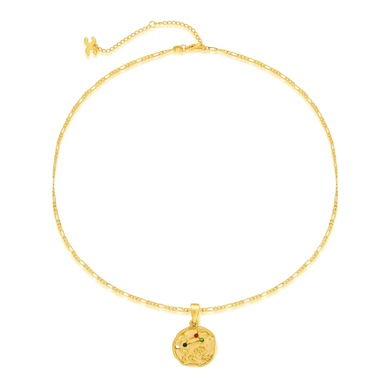 Women’s Gold Sculptural Zodiac Sign Pendant Necklace Set-Leo Classicharms