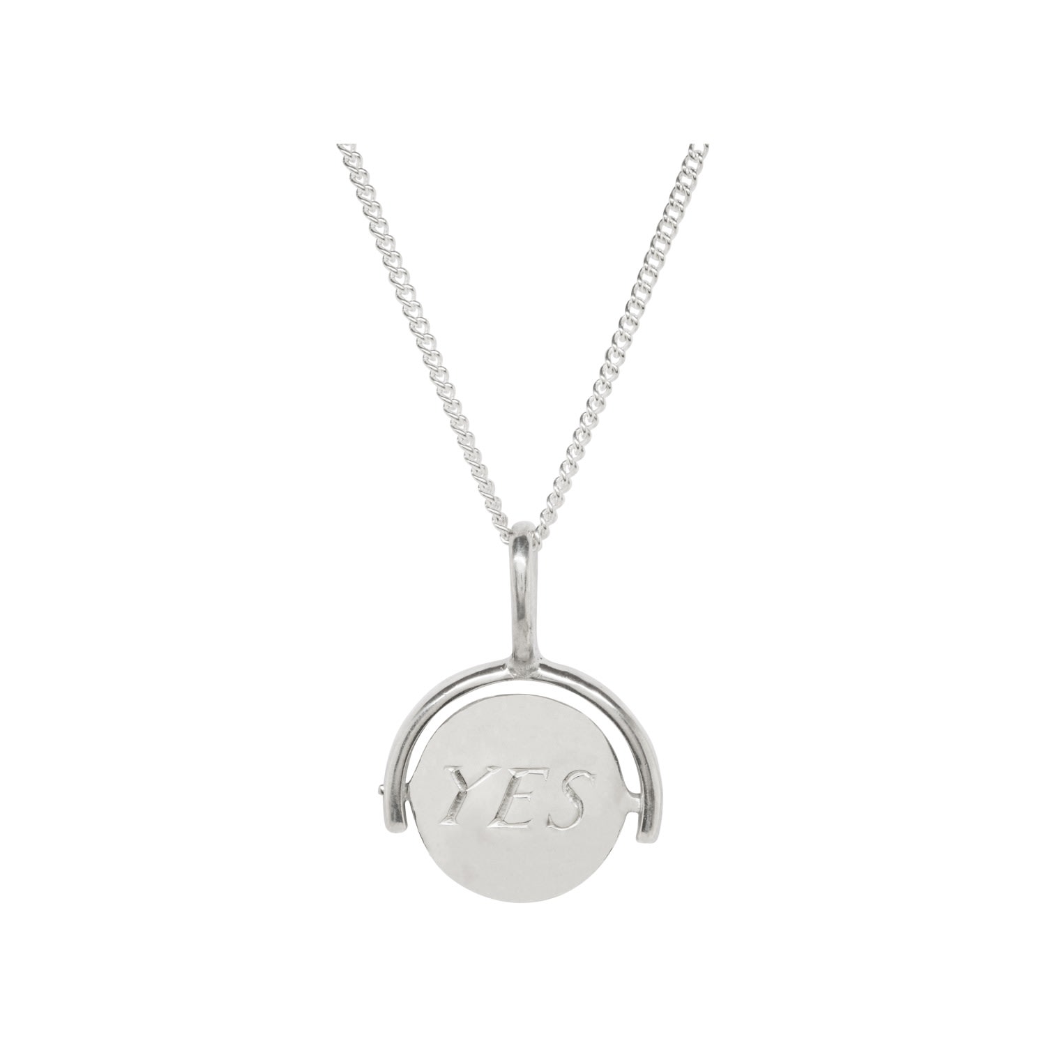 Women’s Your Choice Yes Or No Circle Spinning Charm Silver Necklace Katie Mullally