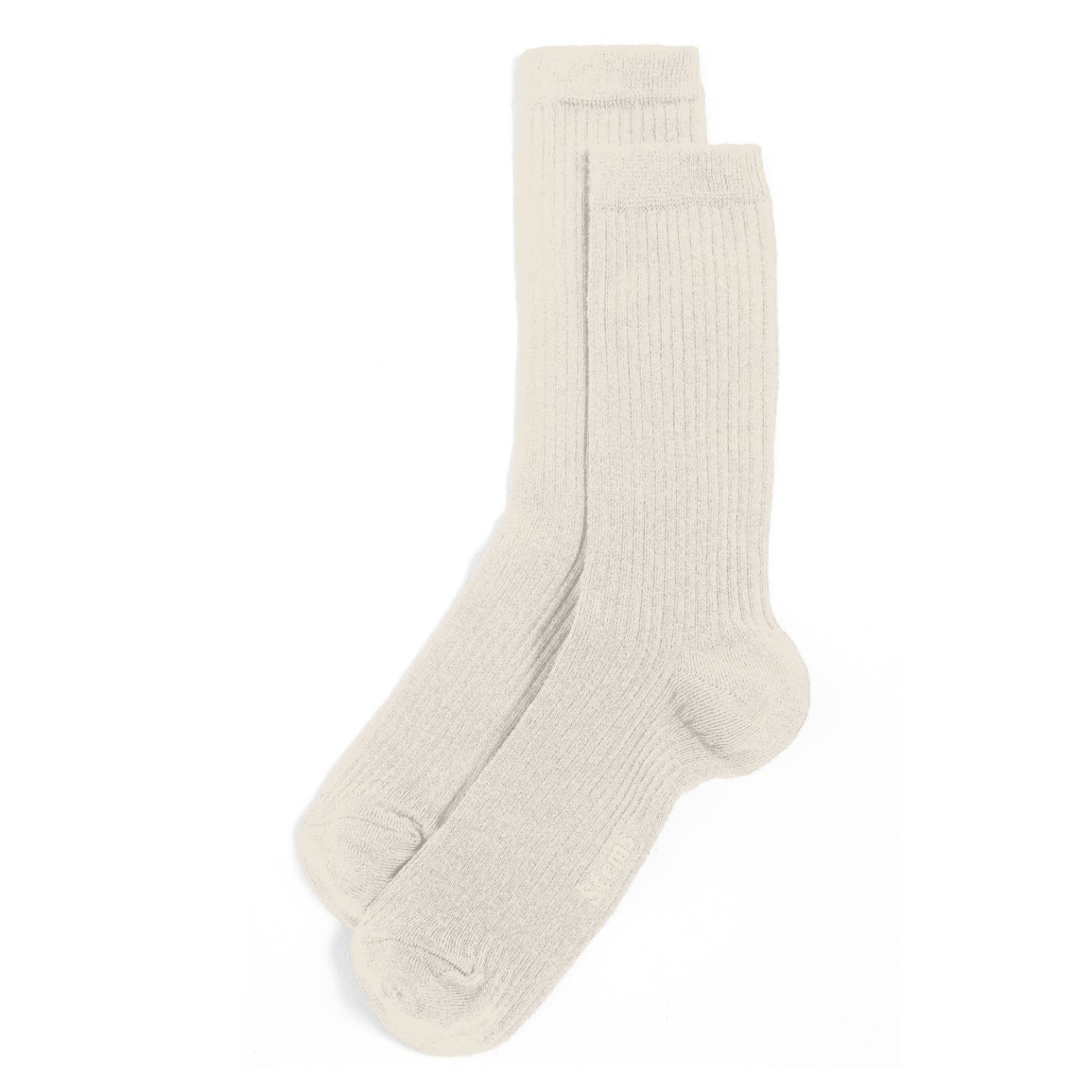 Women’s White Eco-Conscious Cashmere Crew Socks - Ivory Stems