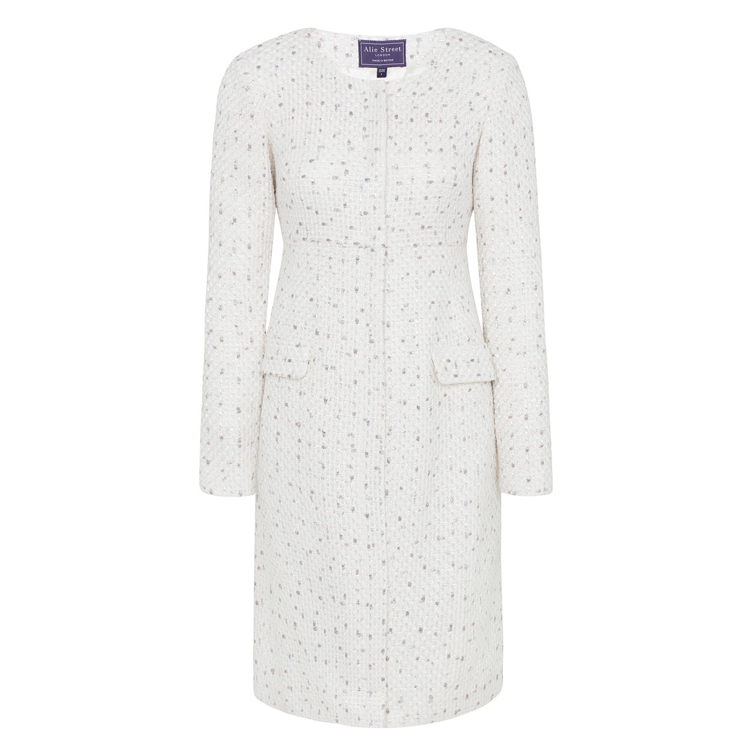 Women’s White Josie Coat Ivory Ice Boucle M/L Alie Street London