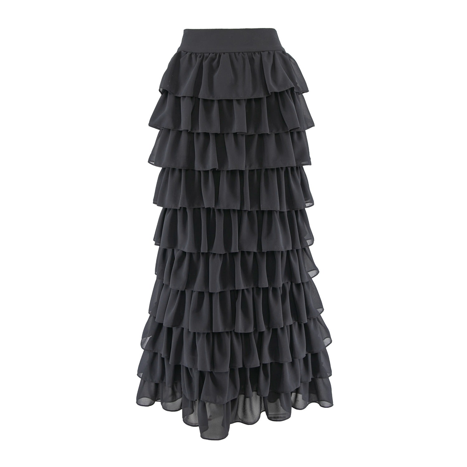 Women’s Black Veil Skirt With Adjustable Length Extra Small Silvia Serban