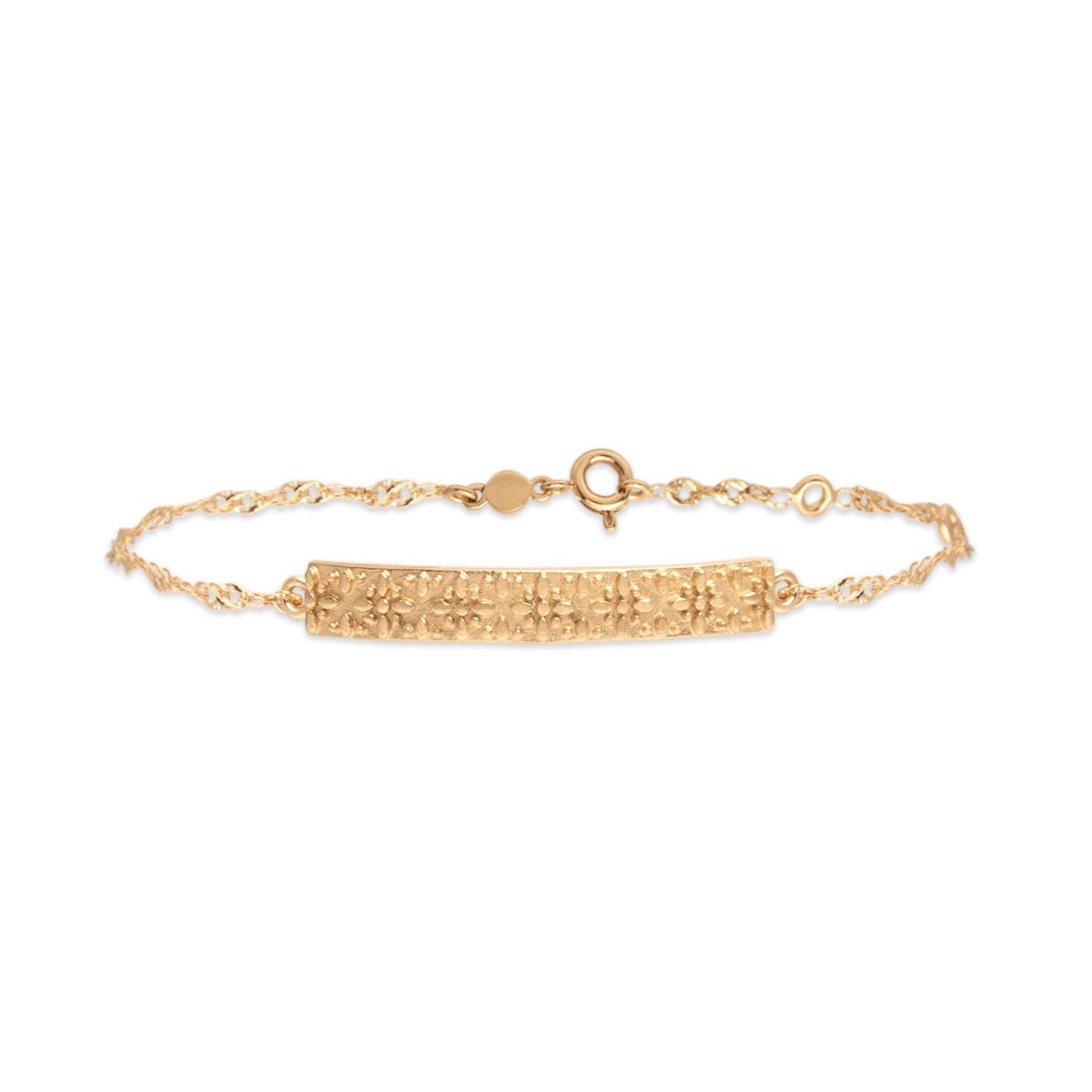 Women’s Gold Filled Caila Embossed Bar Chain Bracelet Buvy Jewellery