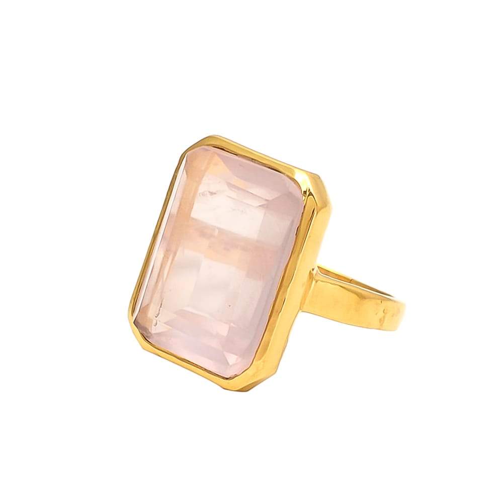 Women’s Gold / Pink / Purple Ashleigh Ring Rose Quartz Somya London