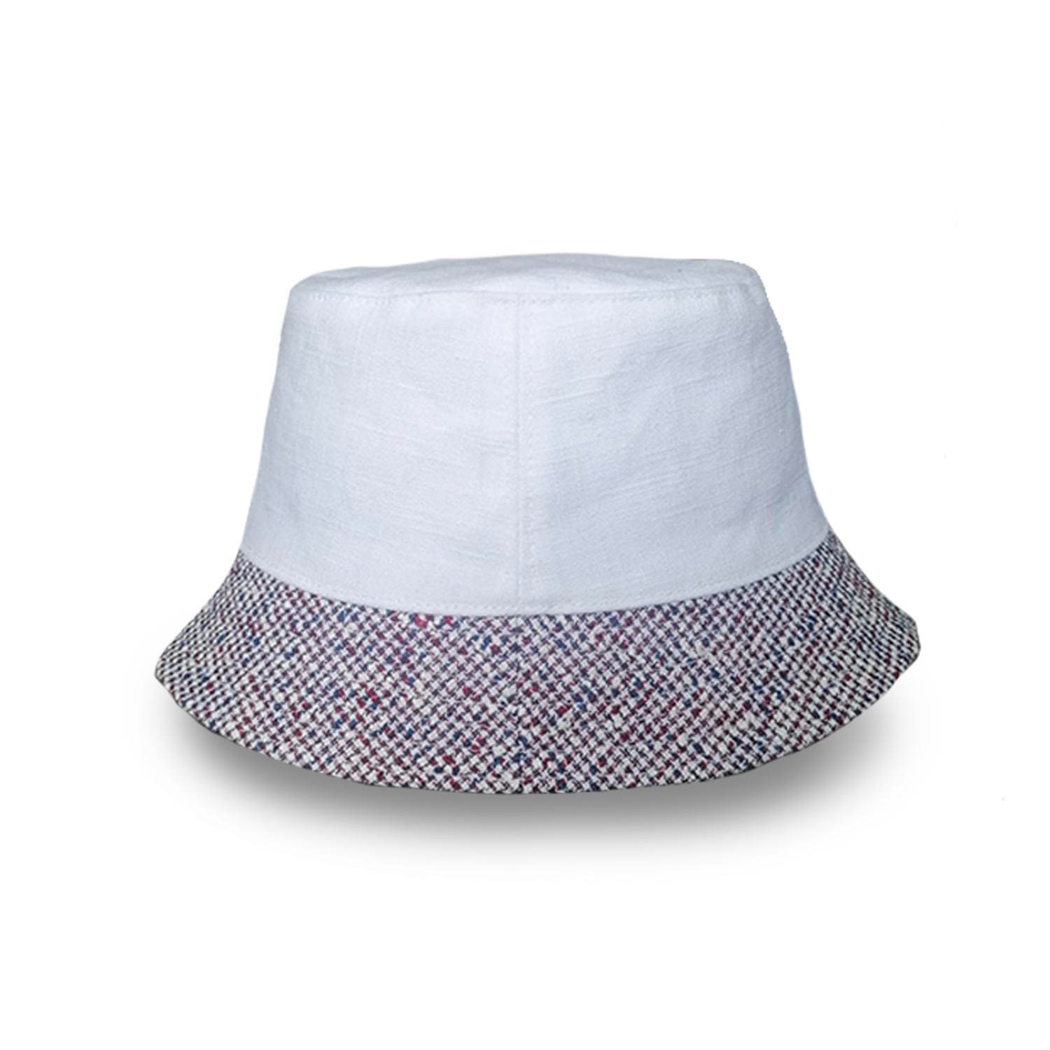 Women’s Dylans Sundae Bucket Hat In White Washed Linen & Italian Linen Brim. Medium Mister Miller - Master Hatter