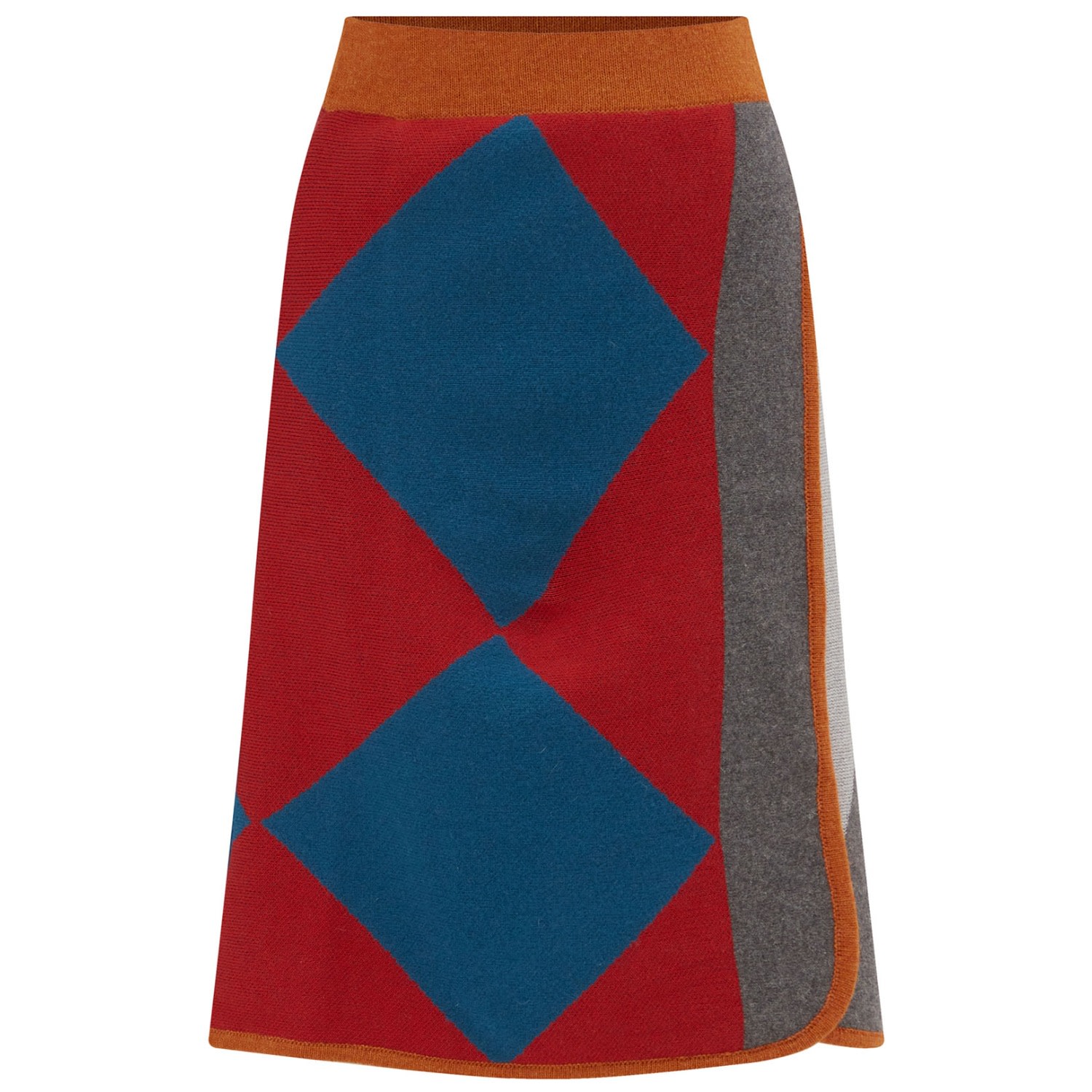 Women’s Red / Blue / Yellow Ruby Geometric Jacquard Patterned Skirt Small Peraluna