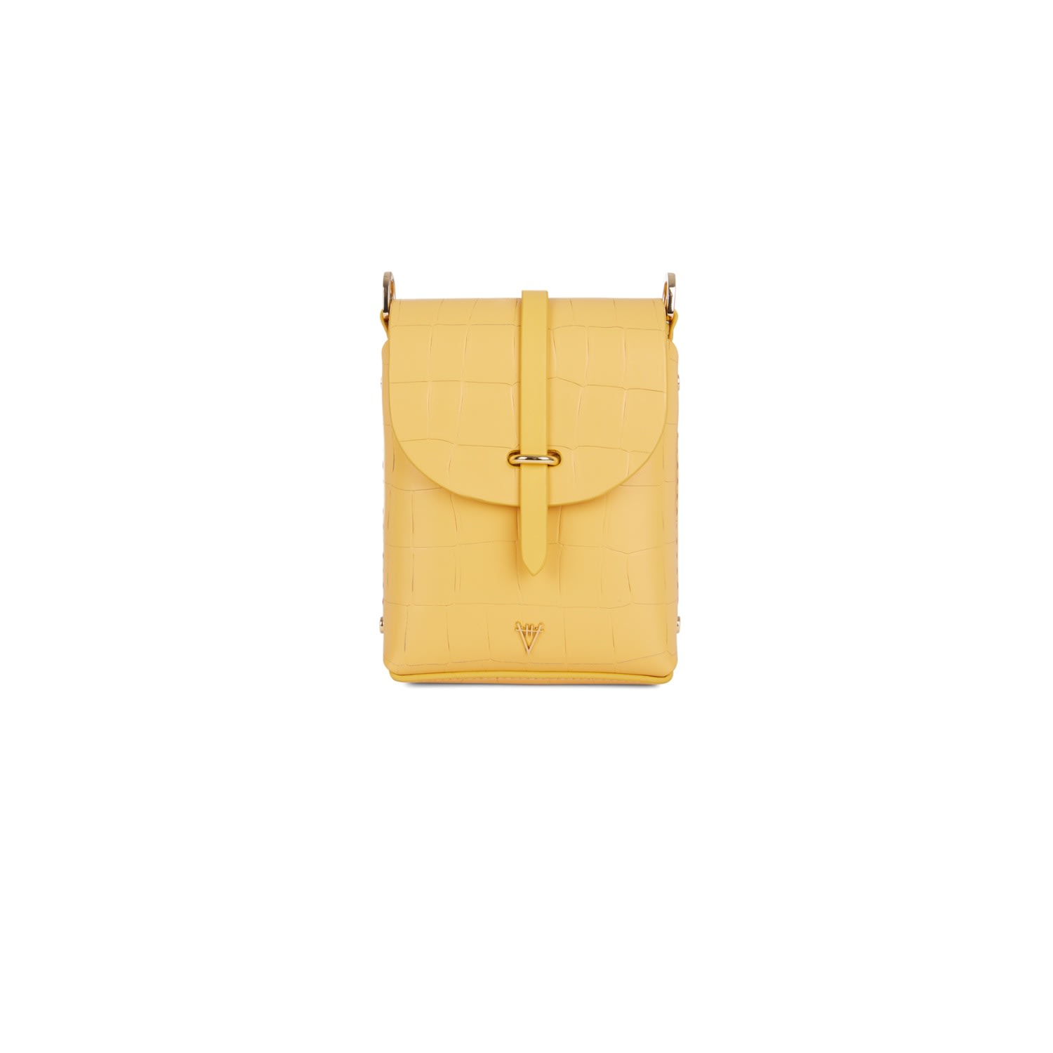 Women’s Yellow / Orange Astrum Shoulder Bag Croco Effect Honeycomb Hiva Atelier