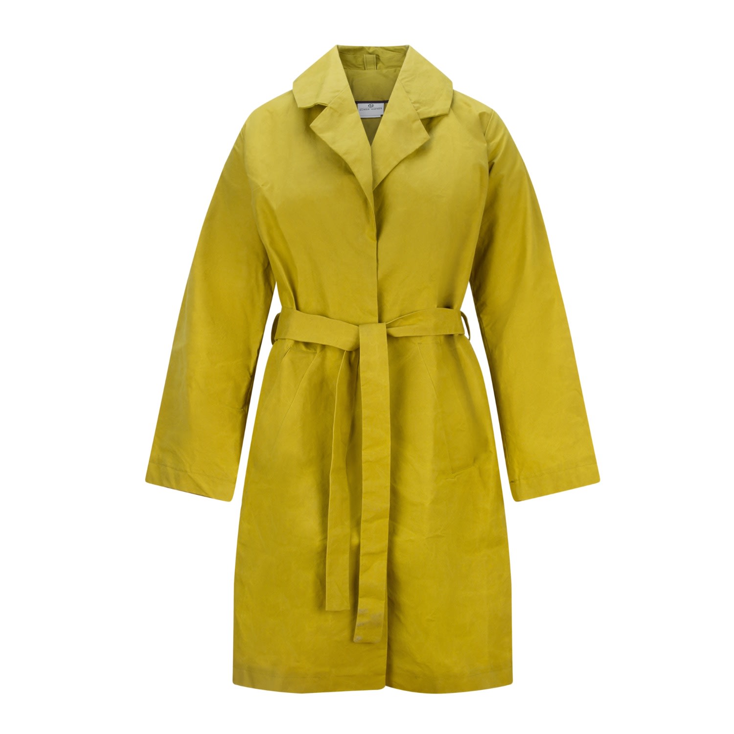 Women’s Yellow / Orange Lime Belted Cotton Waxed Coat Small Gunda Hafner Ltd