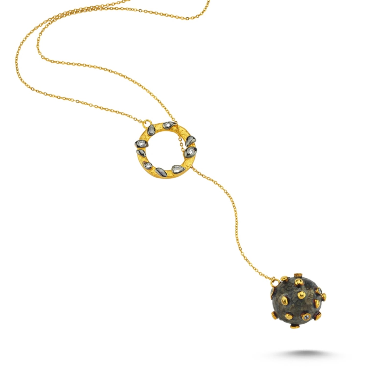 Women’s Gold Full Moon Mace Necklace-Bright Volonte