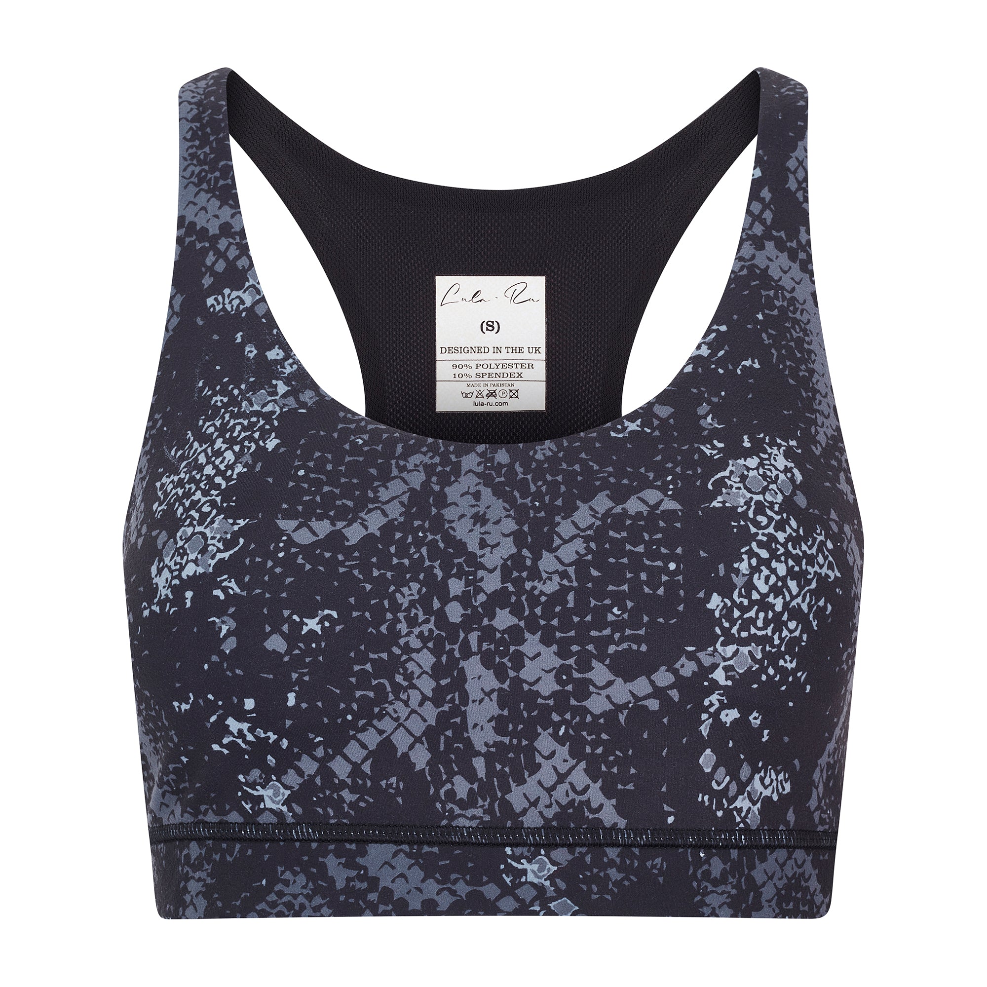 Women’s Sports Bra - Grey Snake Small Lula-Ru