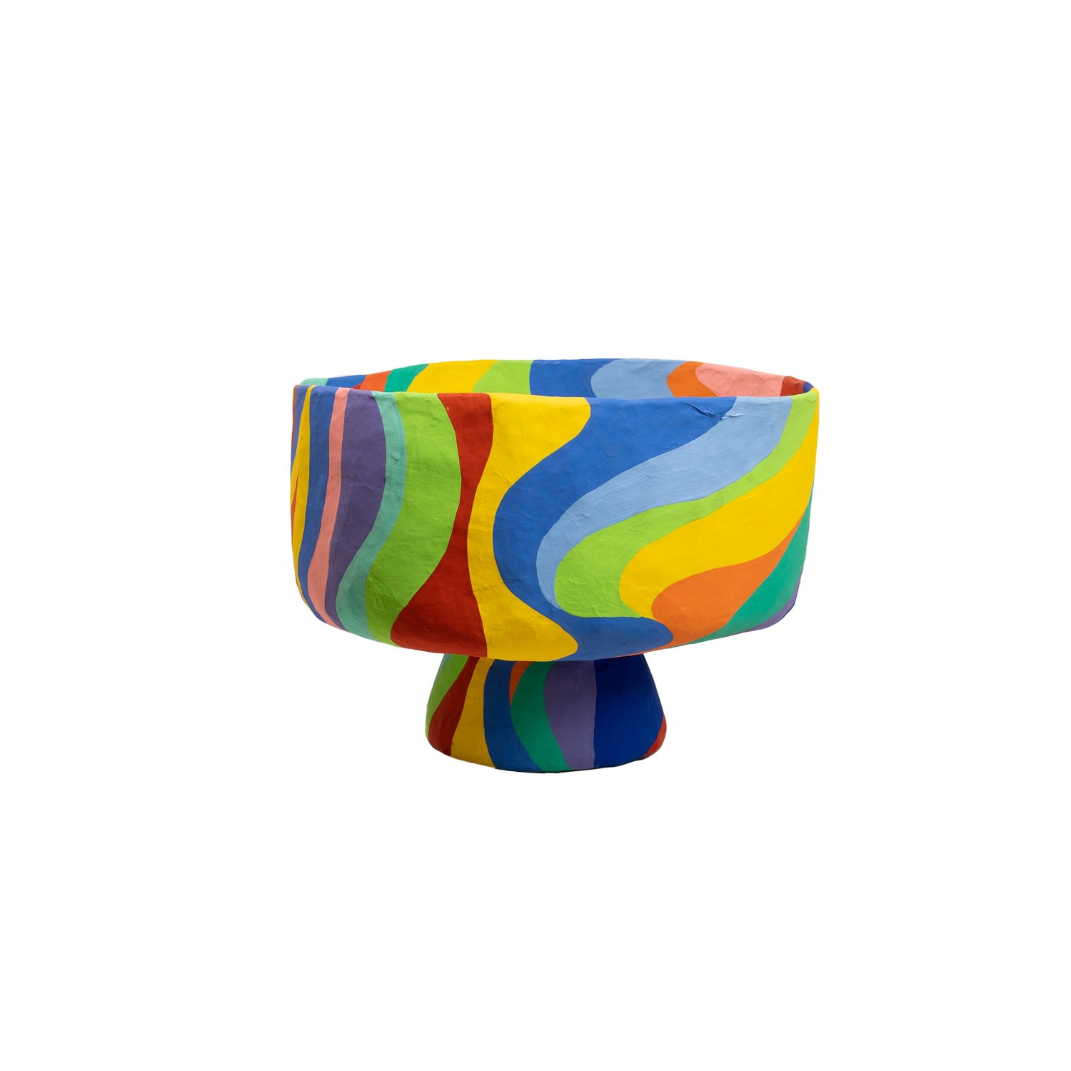 Small Papier Mache Rainbow Bowl Caribbean Craft