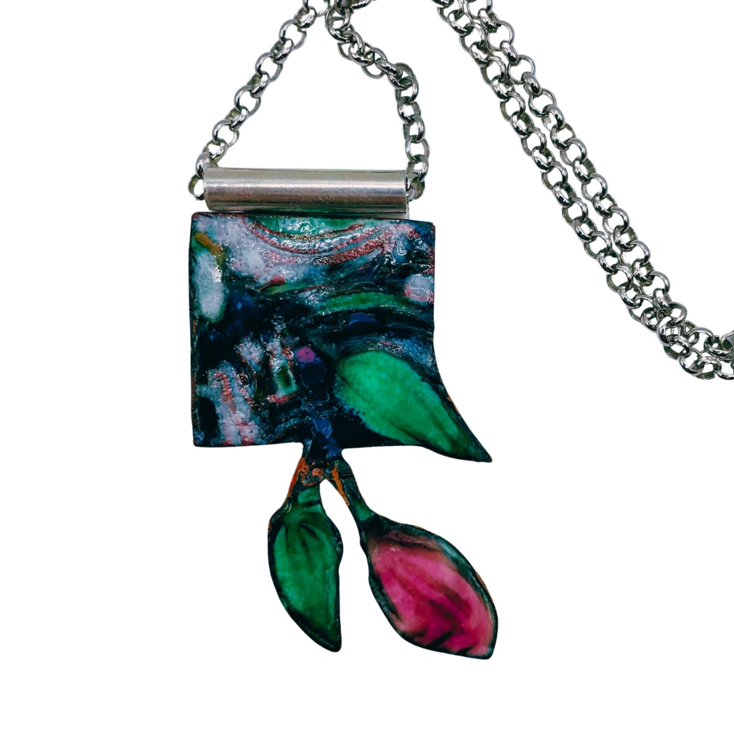 Women’s Pink / Purple / Silver Paula Pink Enamel Flower Necklace Amy Delson Jewelry