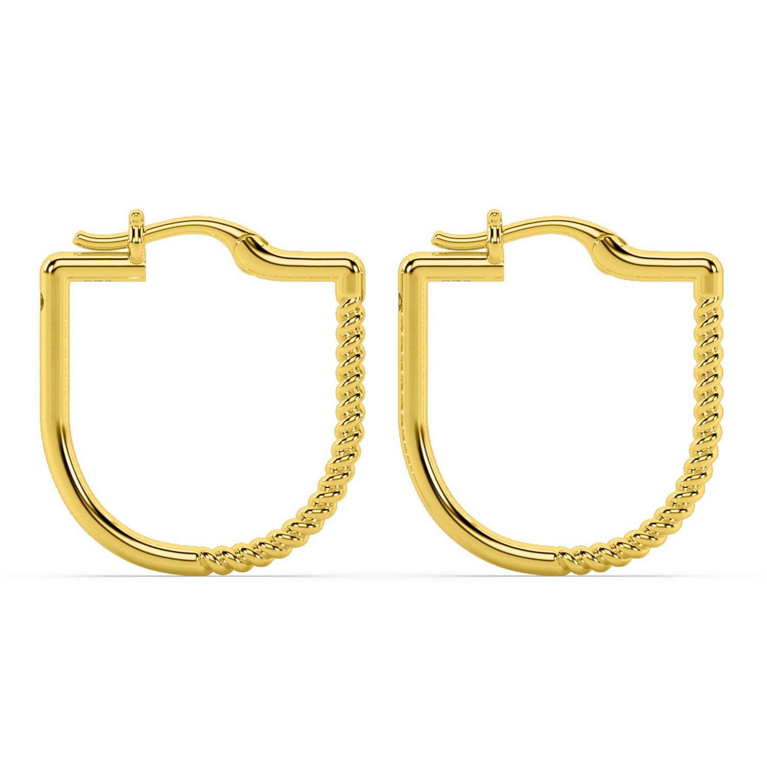 Women’s Braided Everyday U-Hoop - Gold Oni Fine Jewelry