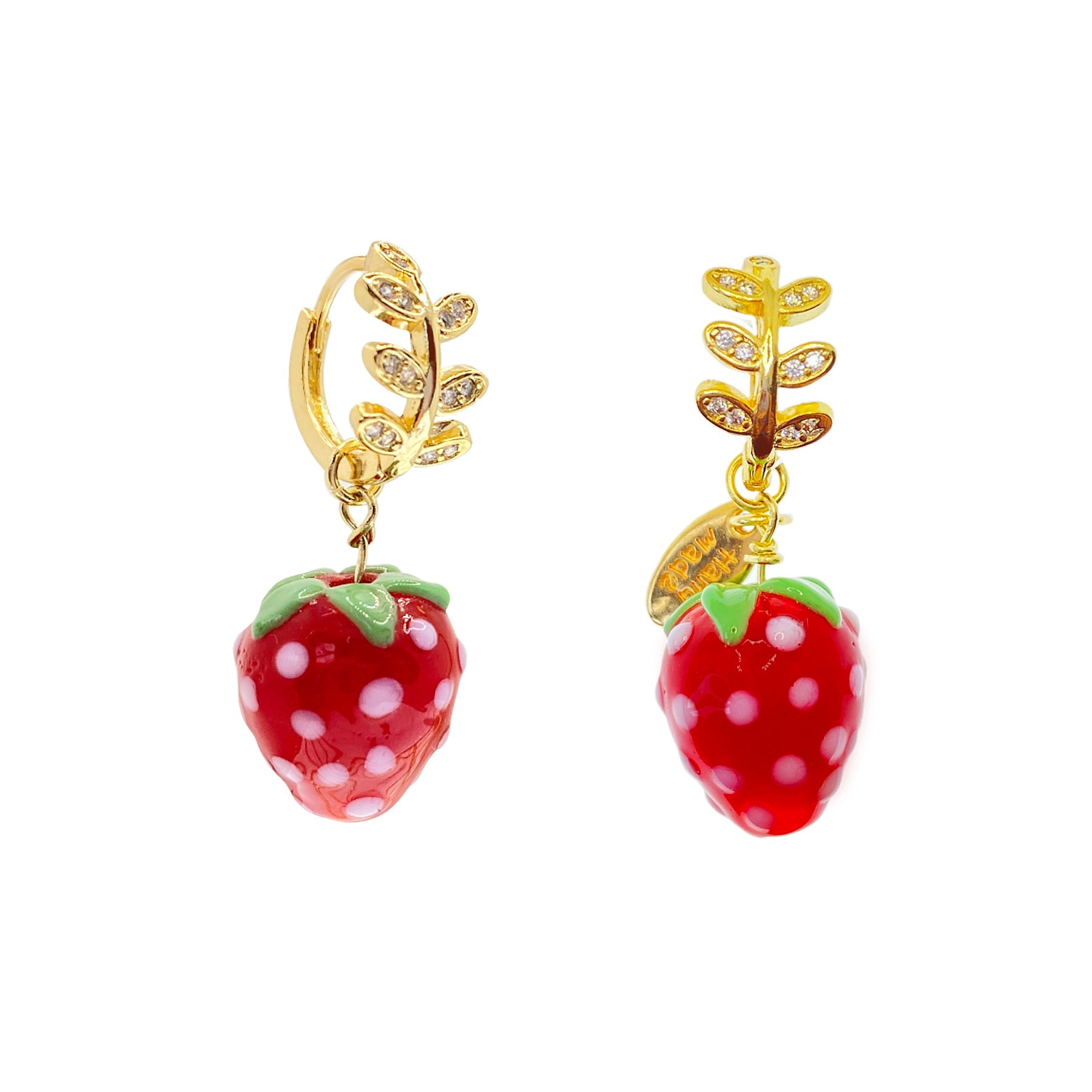 Women’s Red Strawberry Hoops Earring Ninemoo
