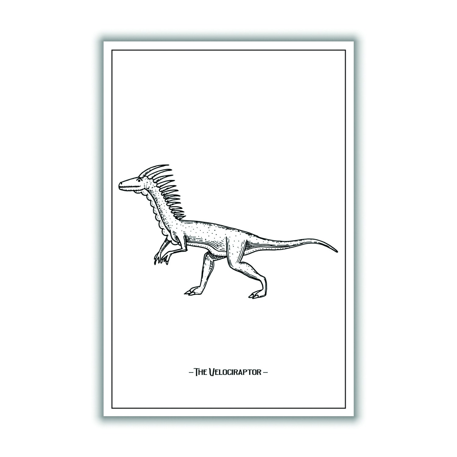 Black The Velociraptor A1 594 X 841Mm Stanley Print House