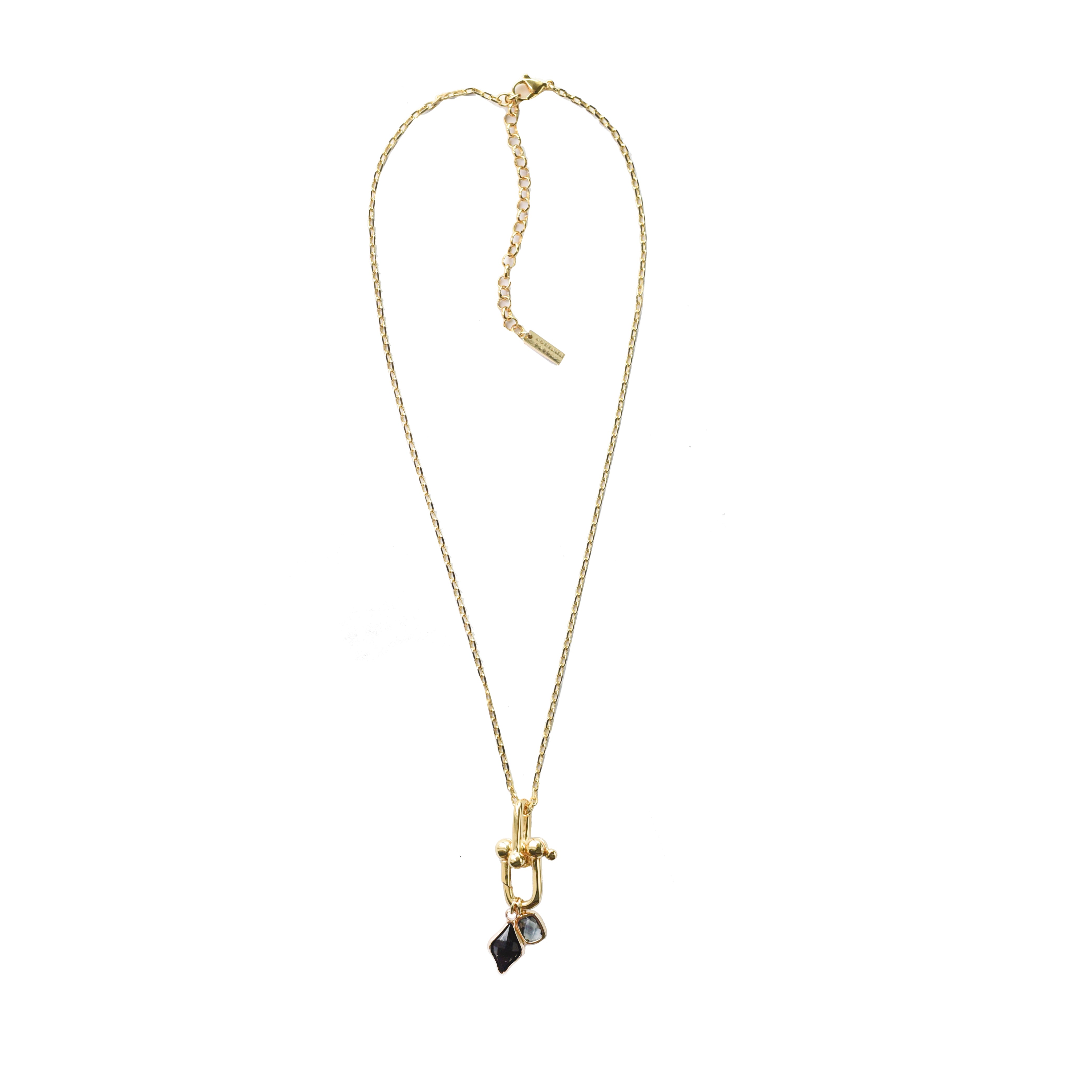 Women’s Gold Selina Drop Necklace - Black Adriana Pappas Designs
