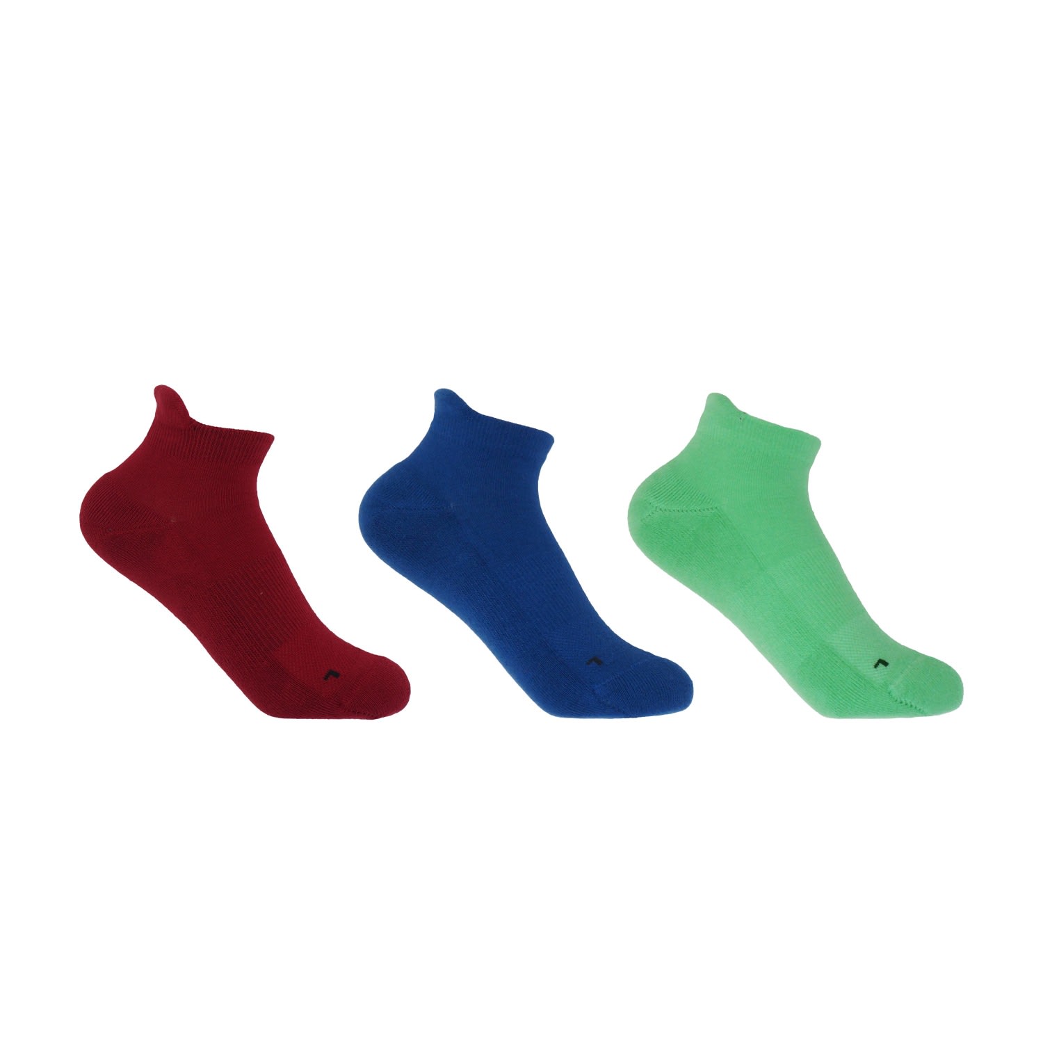 Organic Sport Women’s Trainer Socks Bundle - Burgundy, Blue & Green One Size Peper Harow - Made in England