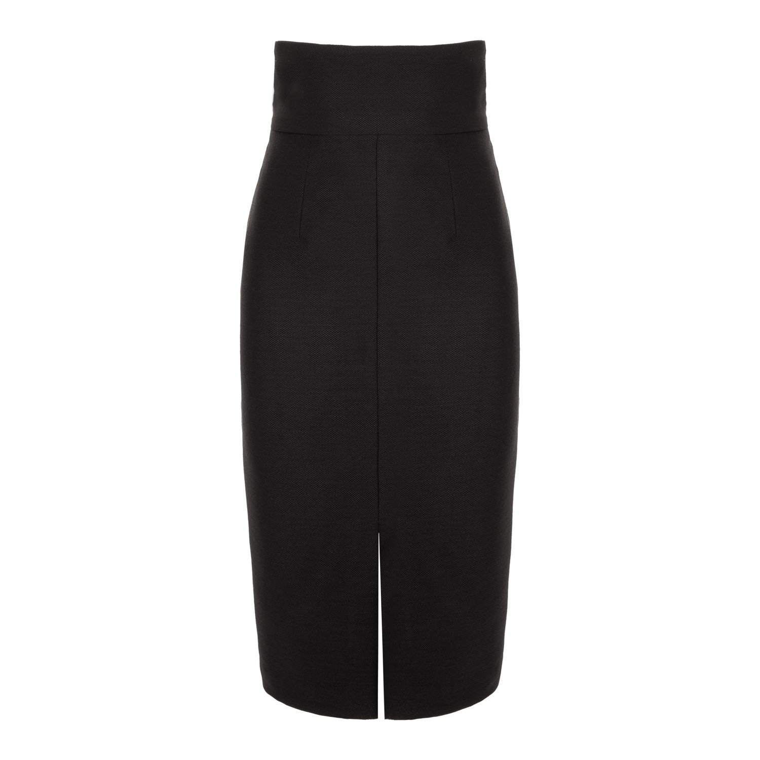 Women’s Black Wool Midi Skirt With Front Slit Xxs Avenue no.29