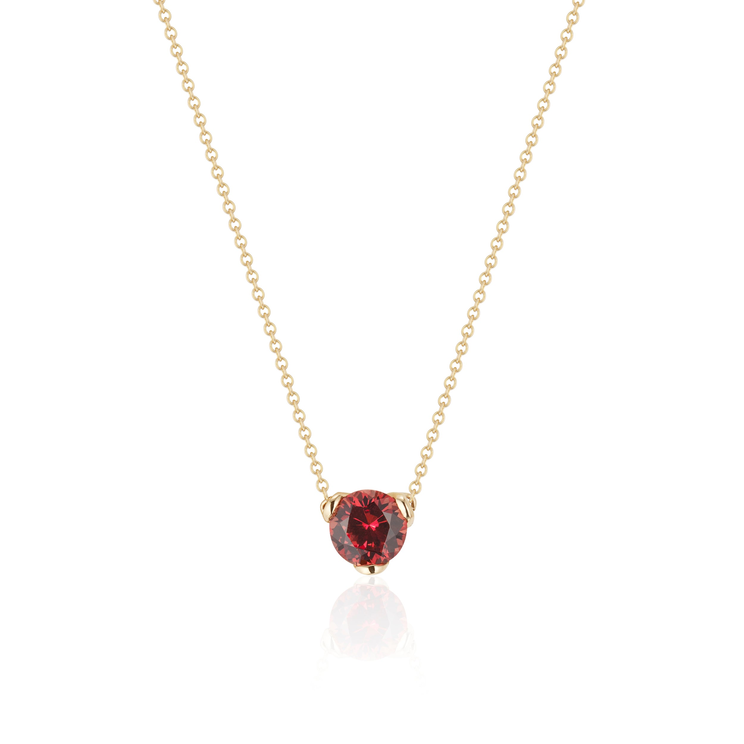 Women’s Gold / Yellow / Orange Malaya Garnet "A" Necklace In 18K Yellow Gold Hannah Allene